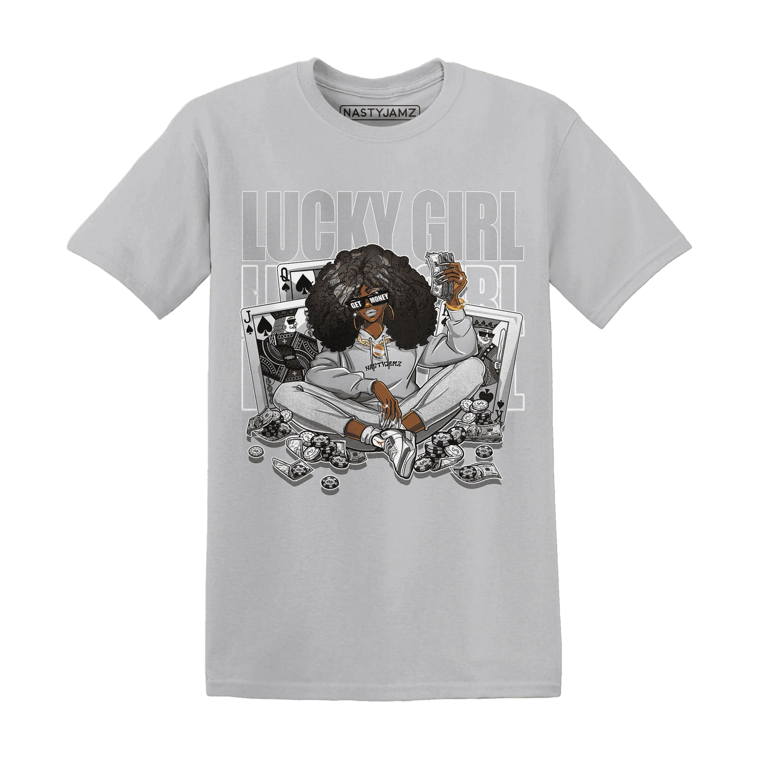 NastyJamz-Cement-Grey-3s-T-Shirt-Match-Lucky-Girl