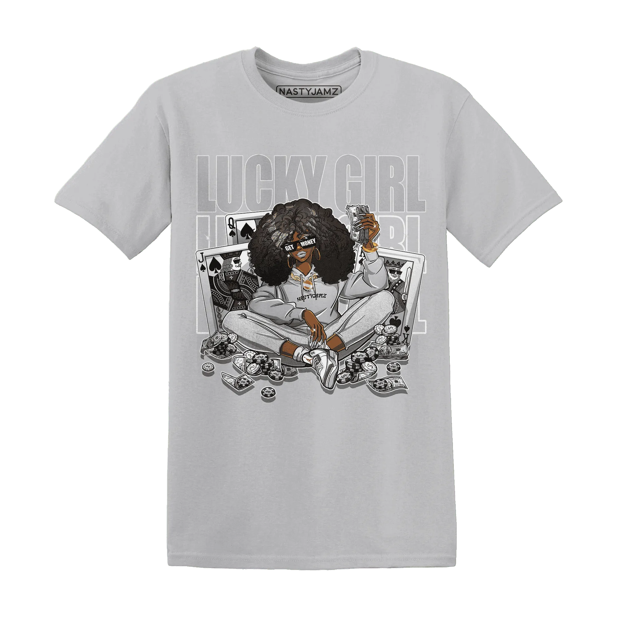 NastyJamz-Cement-Grey-3s-T-Shirt-Match-Lucky-Girl