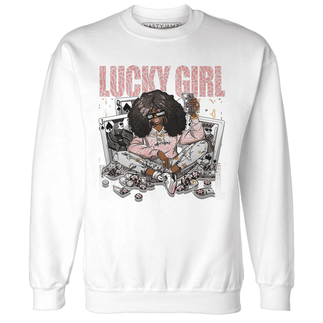 NastyJamz-Red-Stardust-3s-Sweatshirt-Match-Lucky-Girl