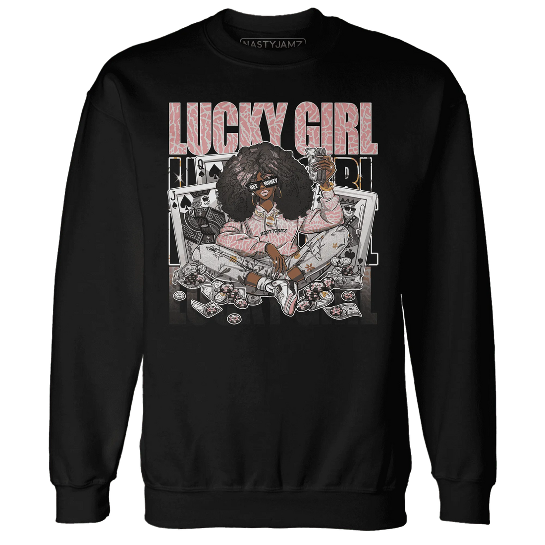 NastyJamz-Red-Stardust-3s-Sweatshirt-Match-Lucky-Girl