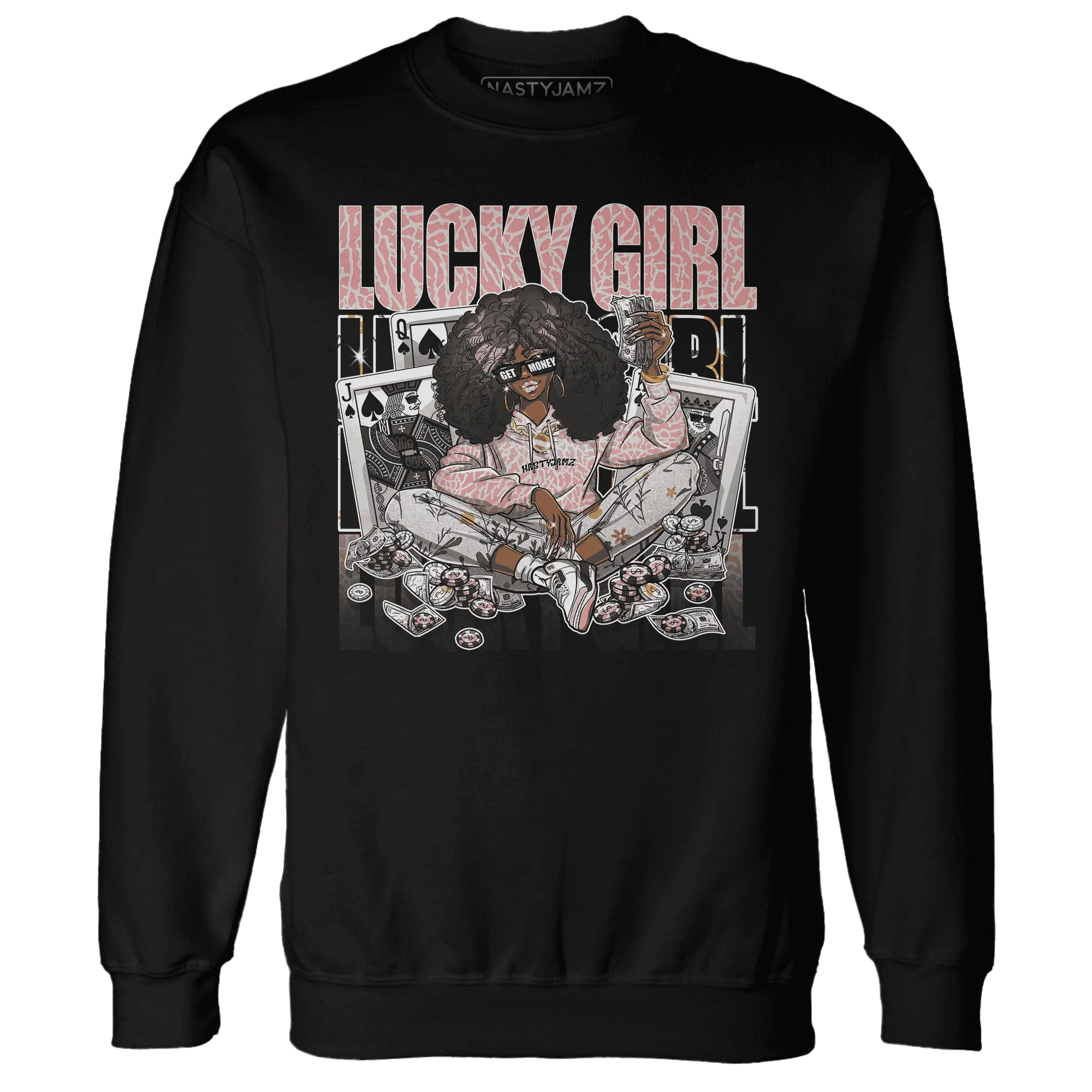 NastyJamz-Red-Stardust-3s-Sweatshirt-Match-Lucky-Girl