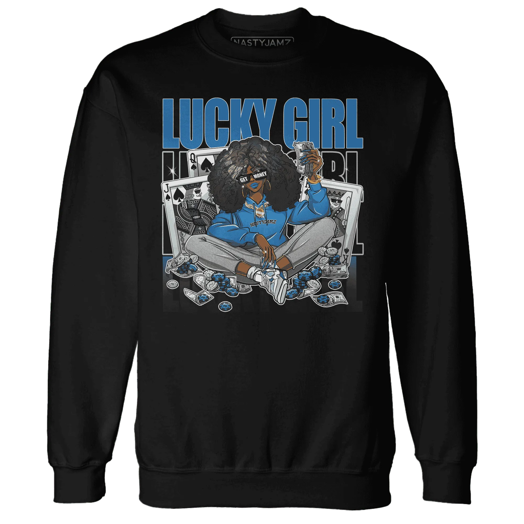 NastyJamz-Industrial-Blue-4s-Sweatshirt-Match-Lucky-Girl