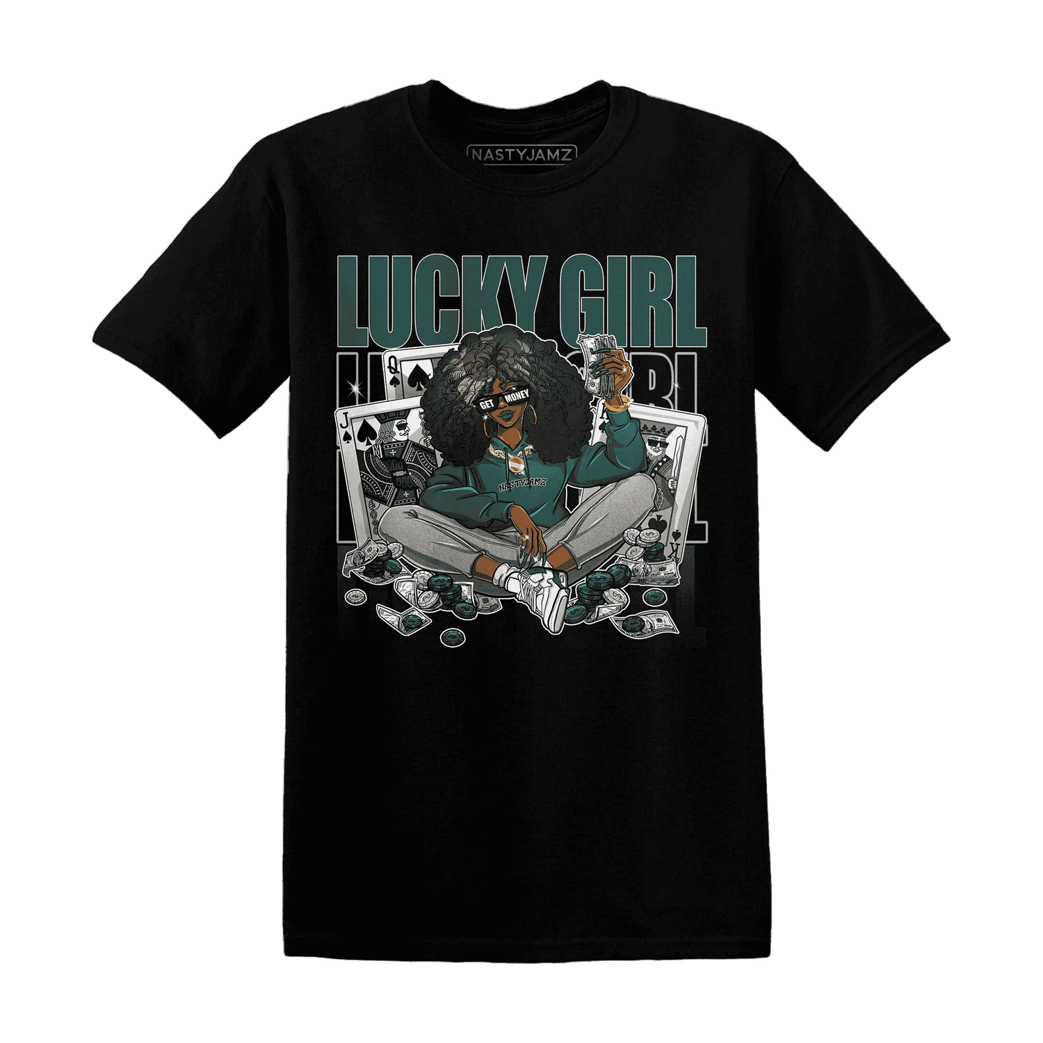 NastyJamz-Oxidized-Green-4s-T-Shirt-Match-Lucky-Girl