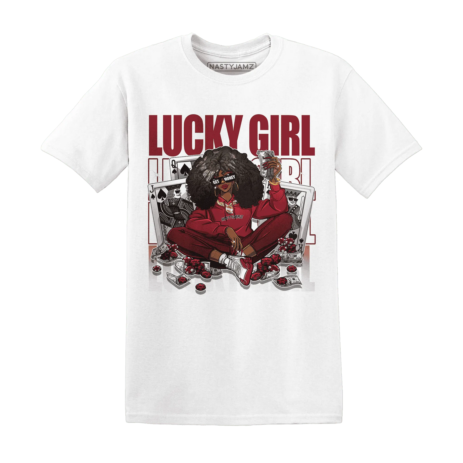 NastyJamz-Cherry-12s-T-Shirt-Match-Lucky-Girl