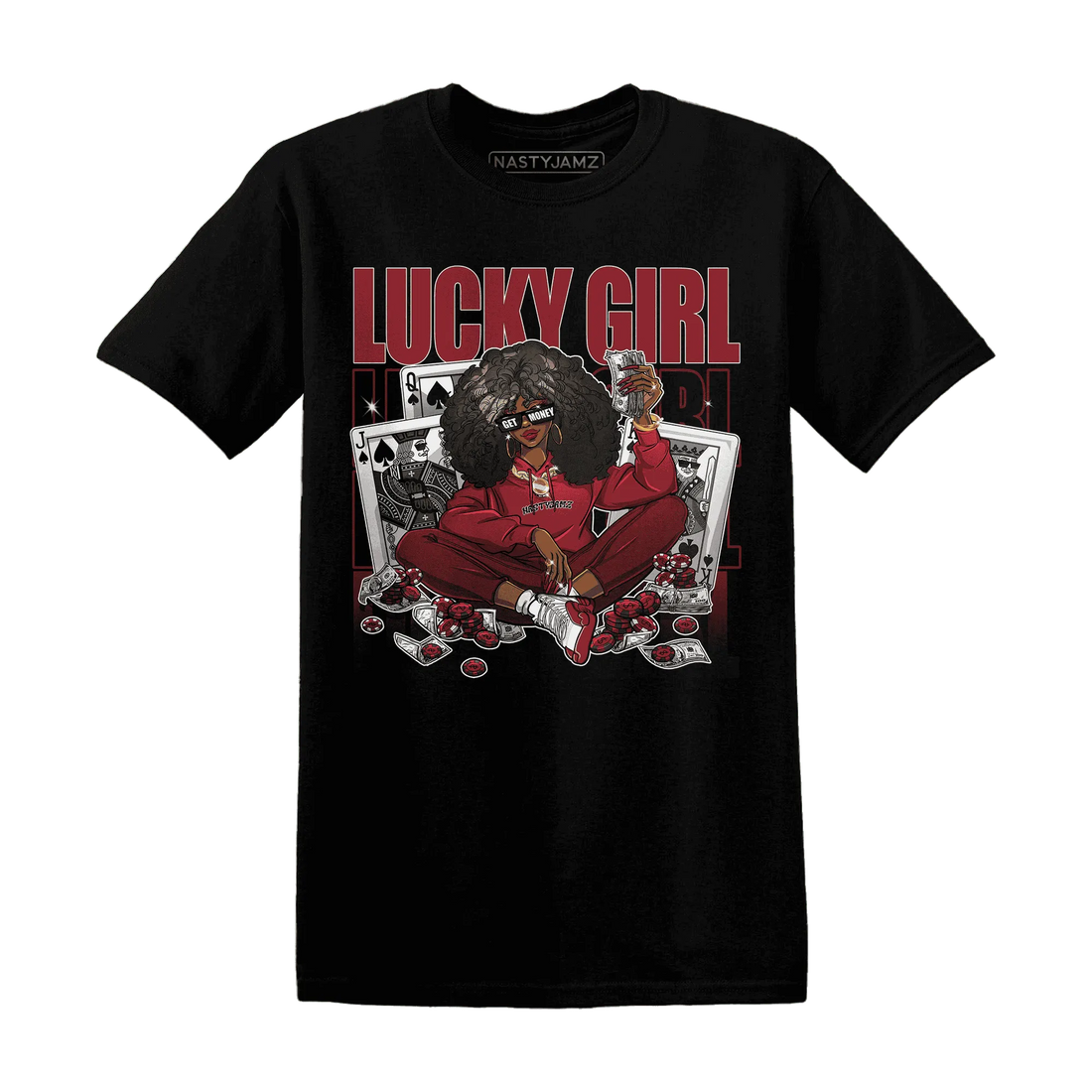 NastyJamz-Cherry-12s-T-Shirt-Match-Lucky-Girl