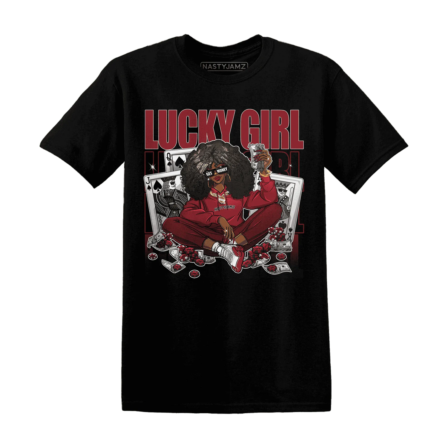 NastyJamz-Cherry-12s-T-Shirt-Match-Lucky-Girl