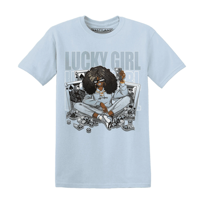 NastyJamz-Blue-Grey-13s-T-Shirt-Match-Lucky-Girl