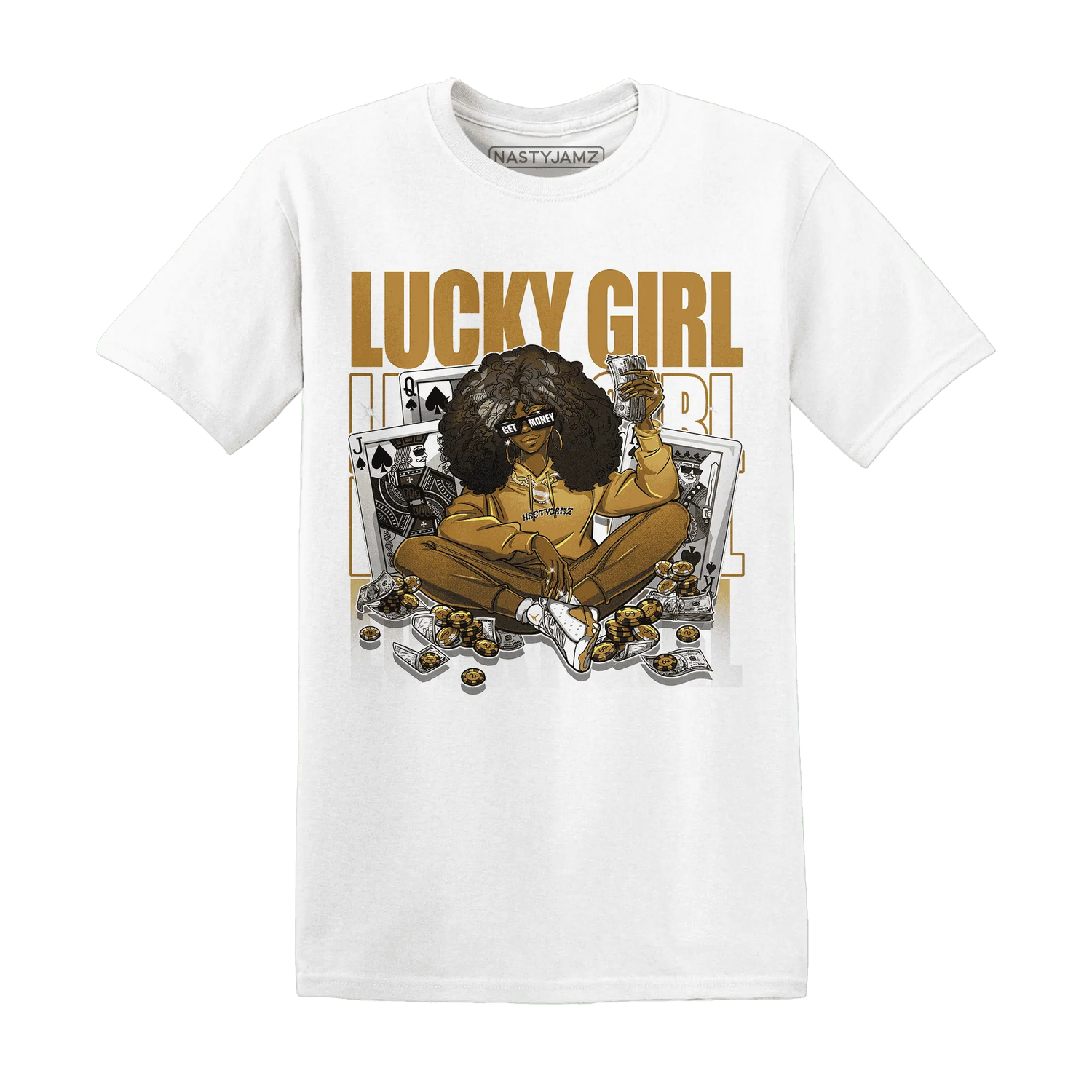 NastyJamz-Wheat-13s-T-Shirt-Match-Lucky-Girl