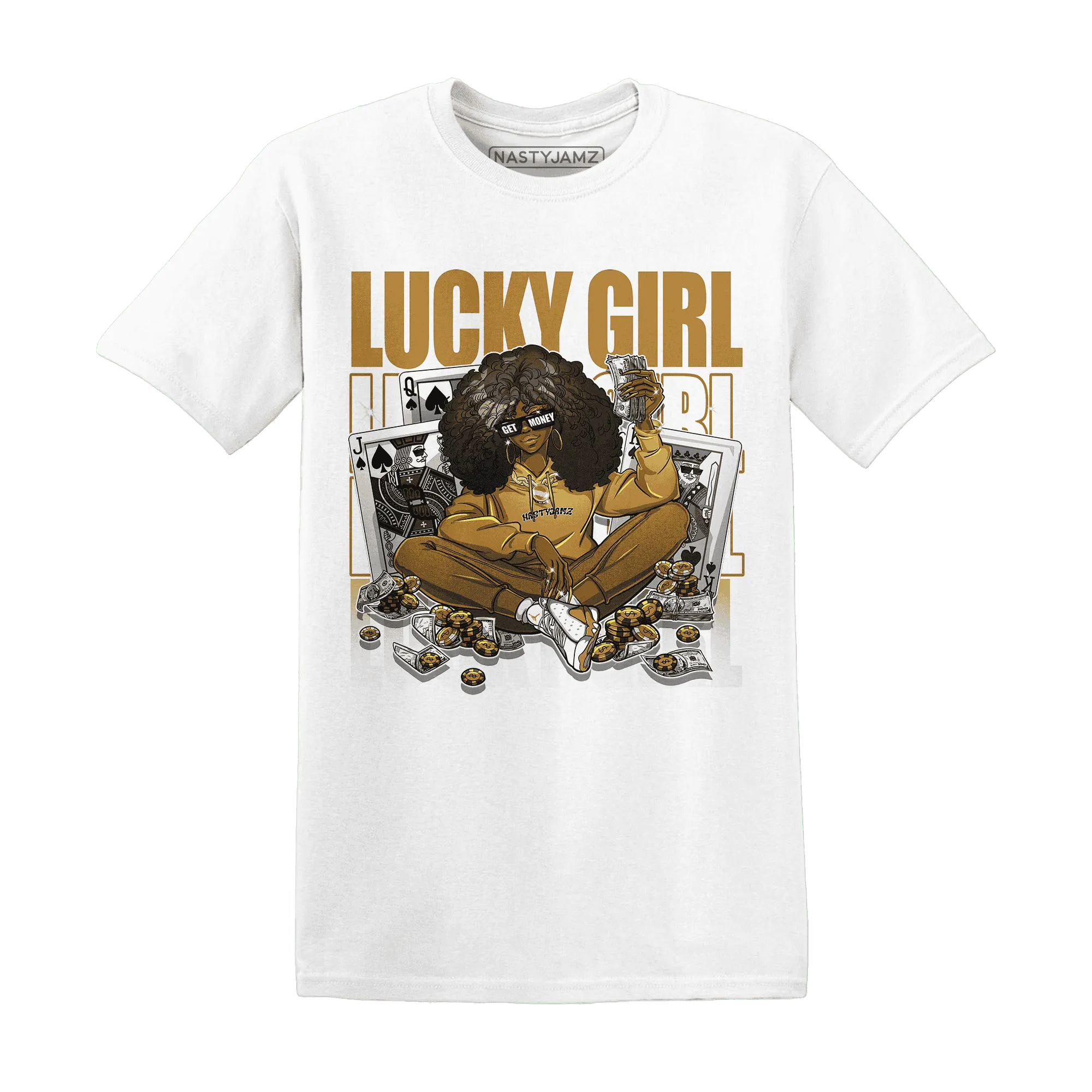 NastyJamz-Wheat-13s-T-Shirt-Match-Lucky-Girl