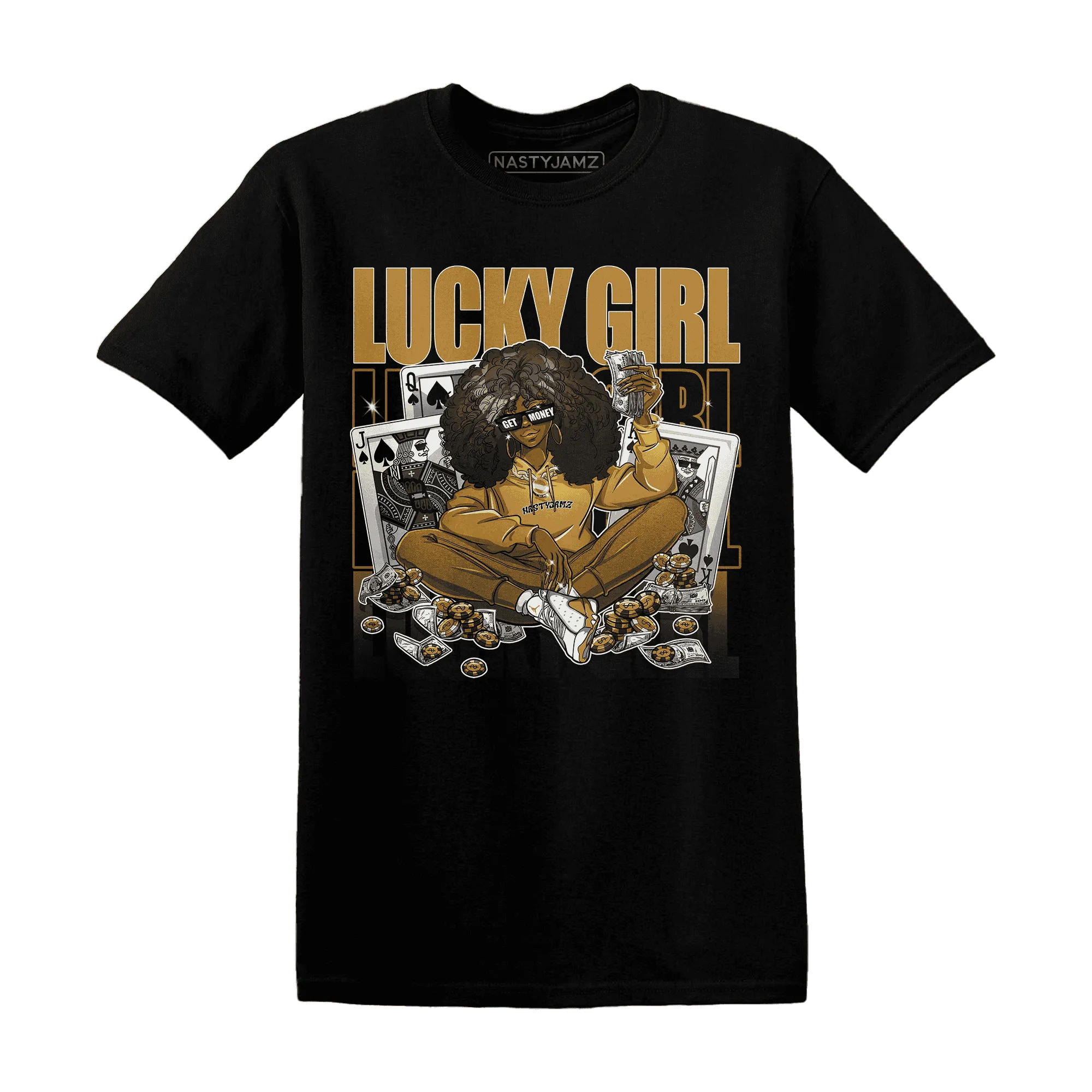 NastyJamz-Wheat-13s-T-Shirt-Match-Lucky-Girl