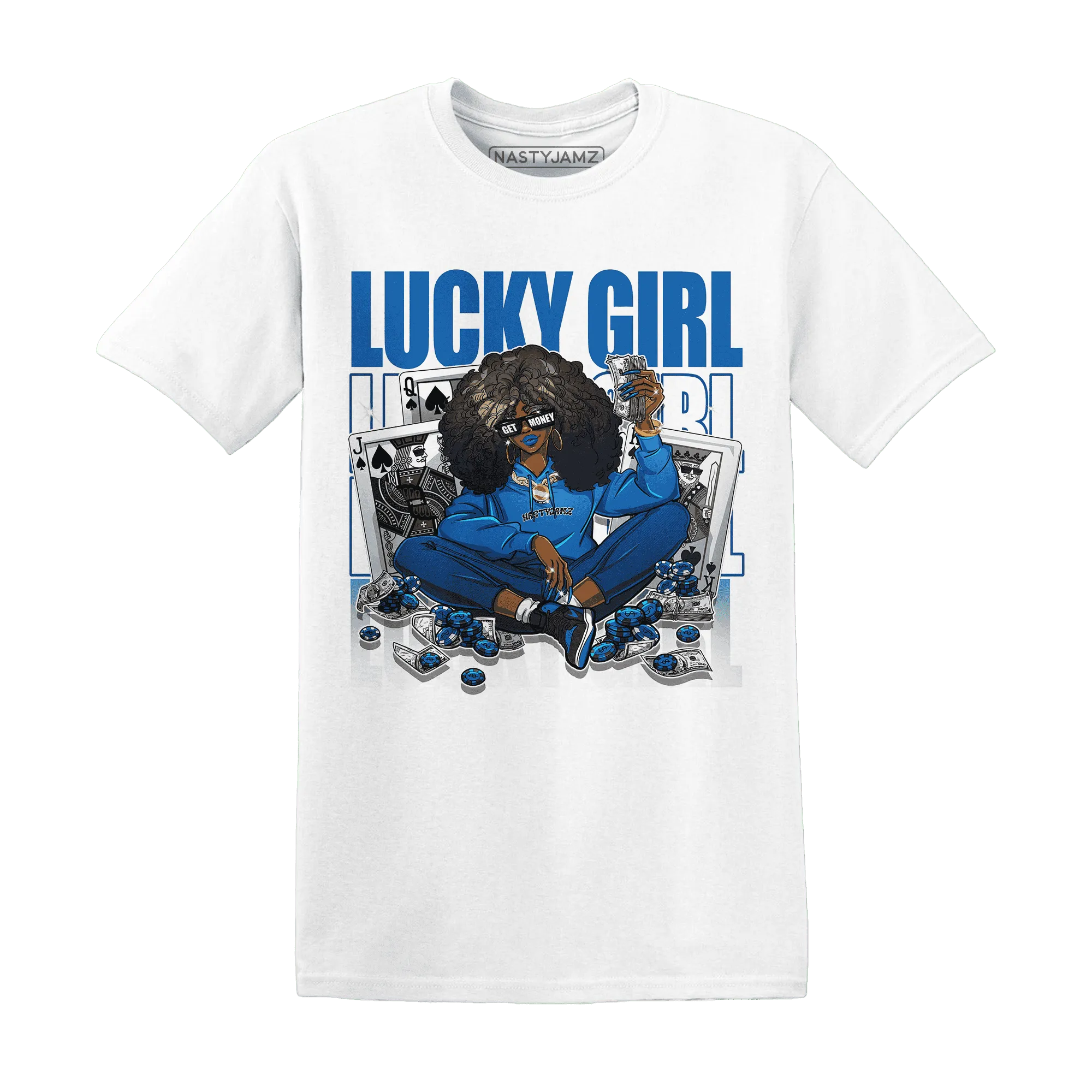 NastyJamz-Royal-Reimagined-1s-T-Shirt-Match-Lucky-Girl