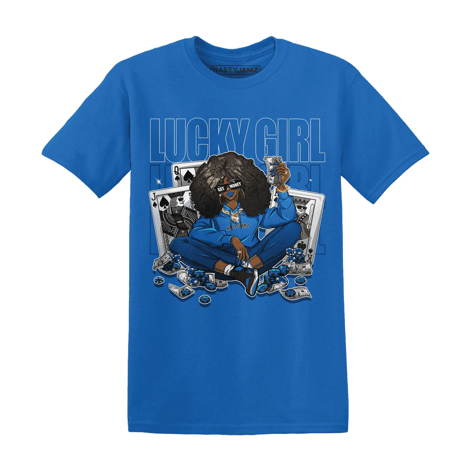 NastyJamz-Royal-Reimagined-1s-T-Shirt-Match-Lucky-Girl