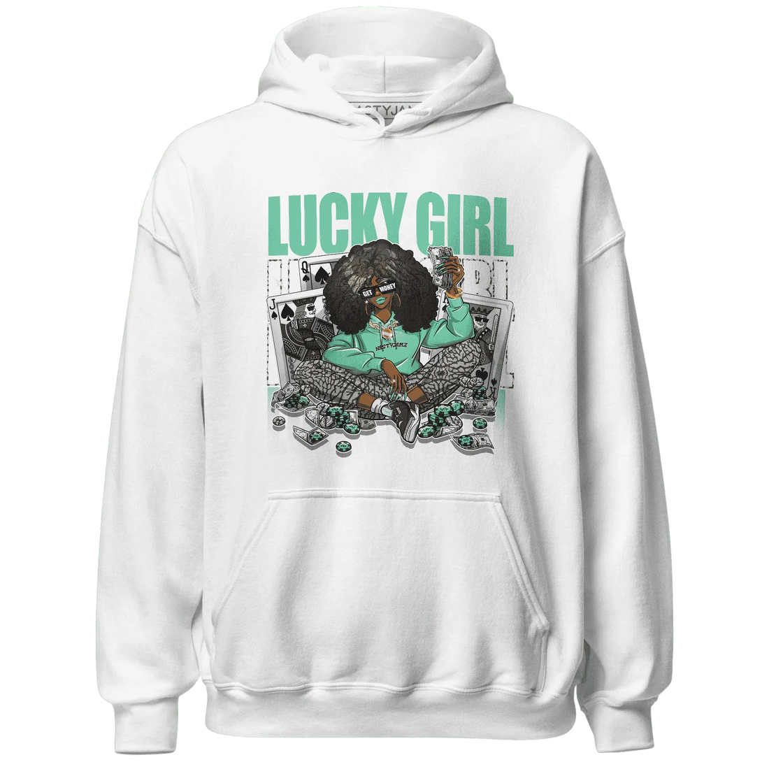 NastyJamz-Green-Glow-3s-Hoodie-Match-Lucky-Girl