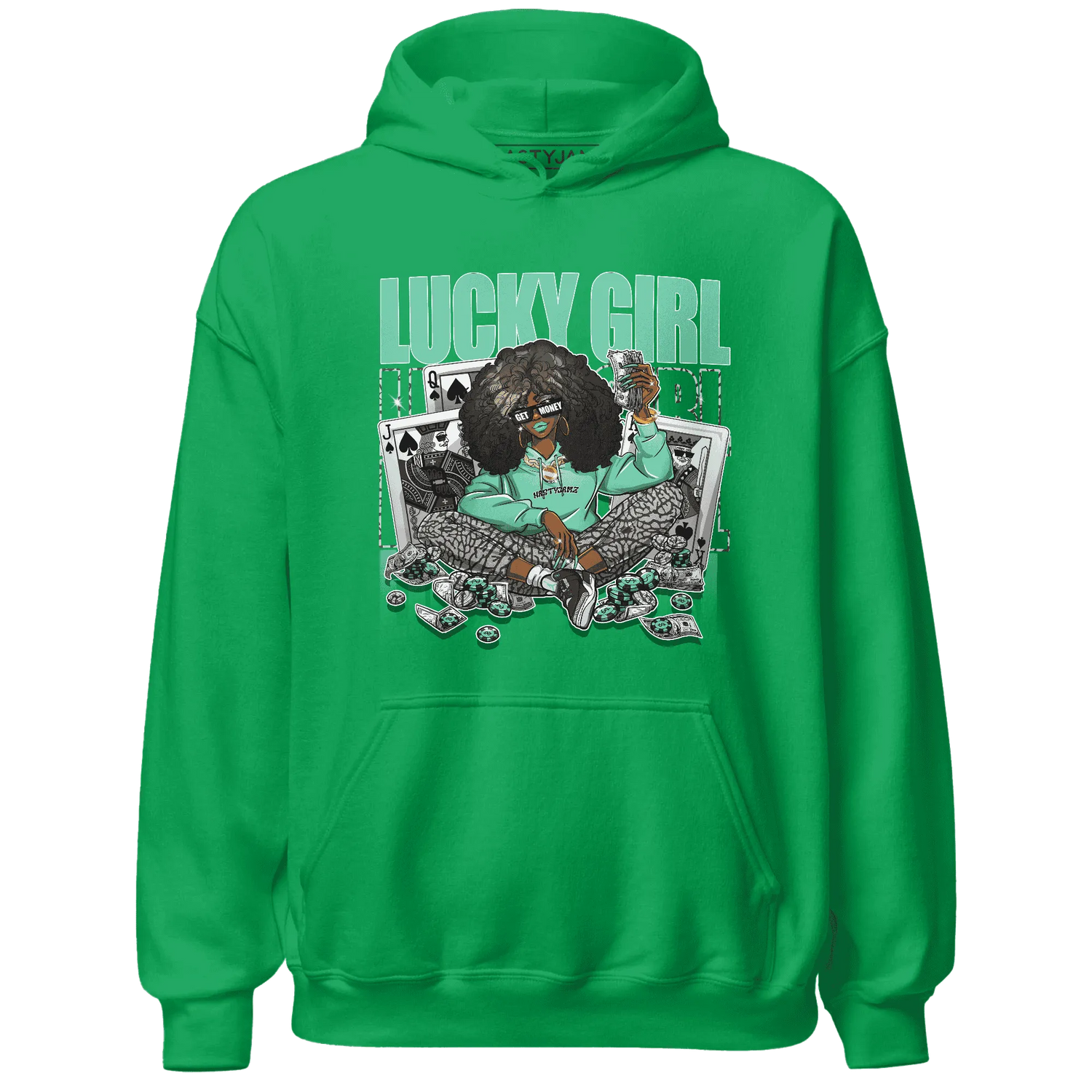 NastyJamz-Green-Glow-3s-Hoodie-Match-Lucky-Girl