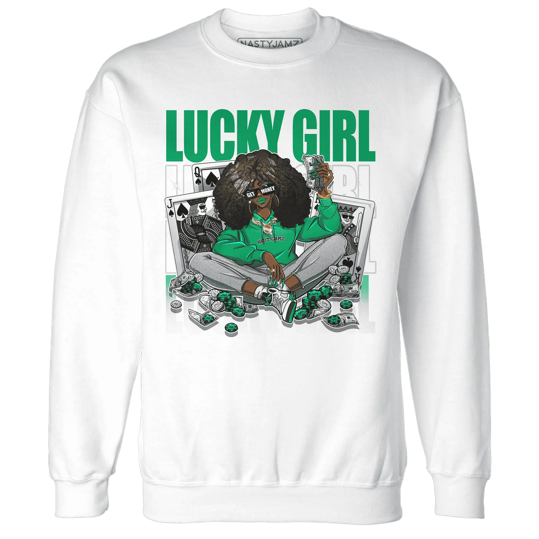 NastyJamz-Lucky-Green-5s-Sweatshirt-Match-Lucky-Girl
