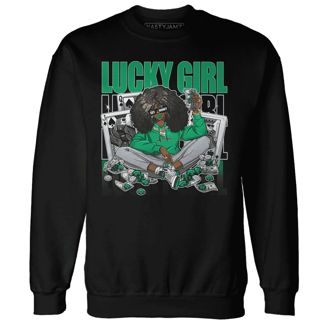 NastyJamz-Lucky-Green-5s-Sweatshirt-Match-Lucky-Girl