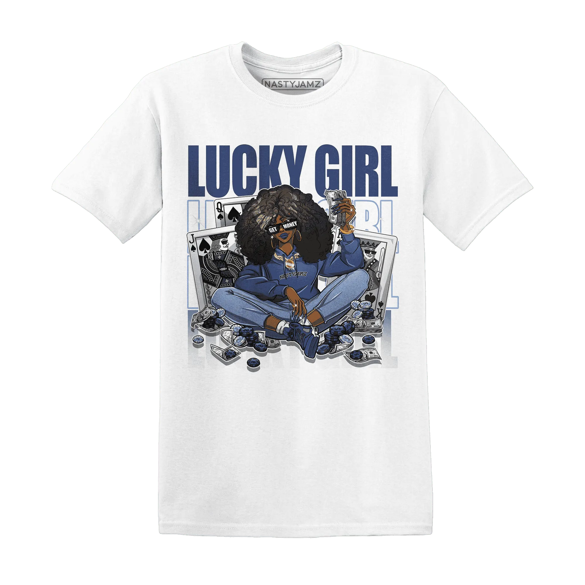 NastyJamz-Midnight-Navy-5s-T-Shirt-Match-Lucky-Girl