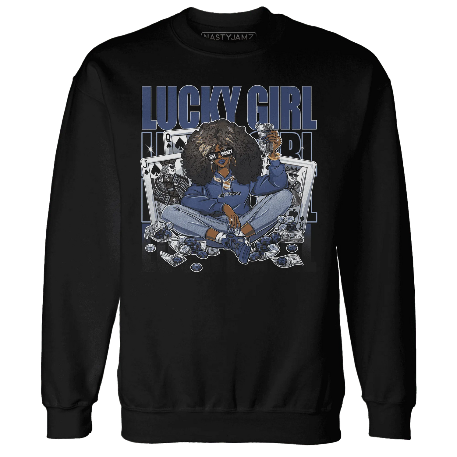 NastyJamz-Midnight-Navy-5s-Sweatshirt-Match-Lucky-Girl