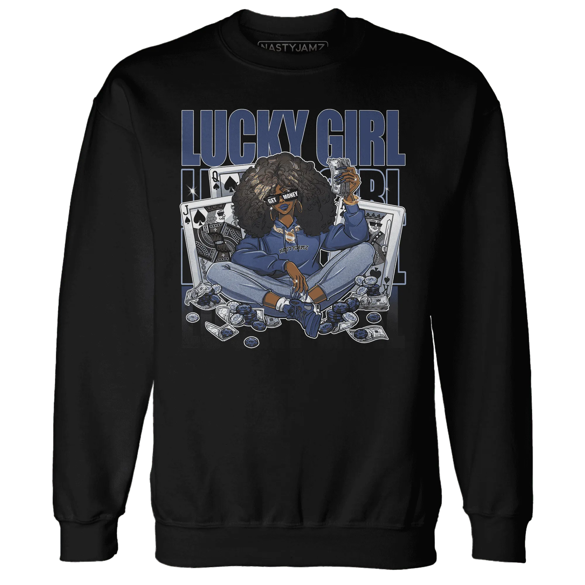 NastyJamz-Midnight-Navy-5s-Sweatshirt-Match-Lucky-Girl