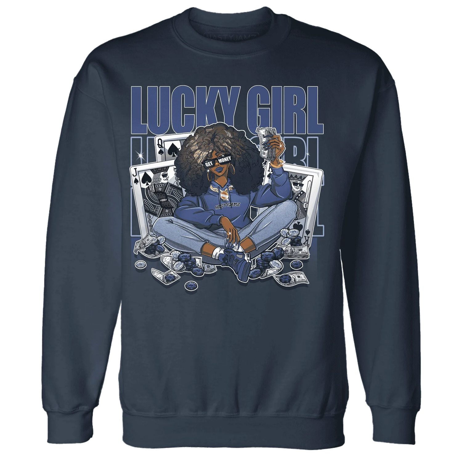 NastyJamz-Midnight-Navy-5s-Sweatshirt-Match-Lucky-Girl