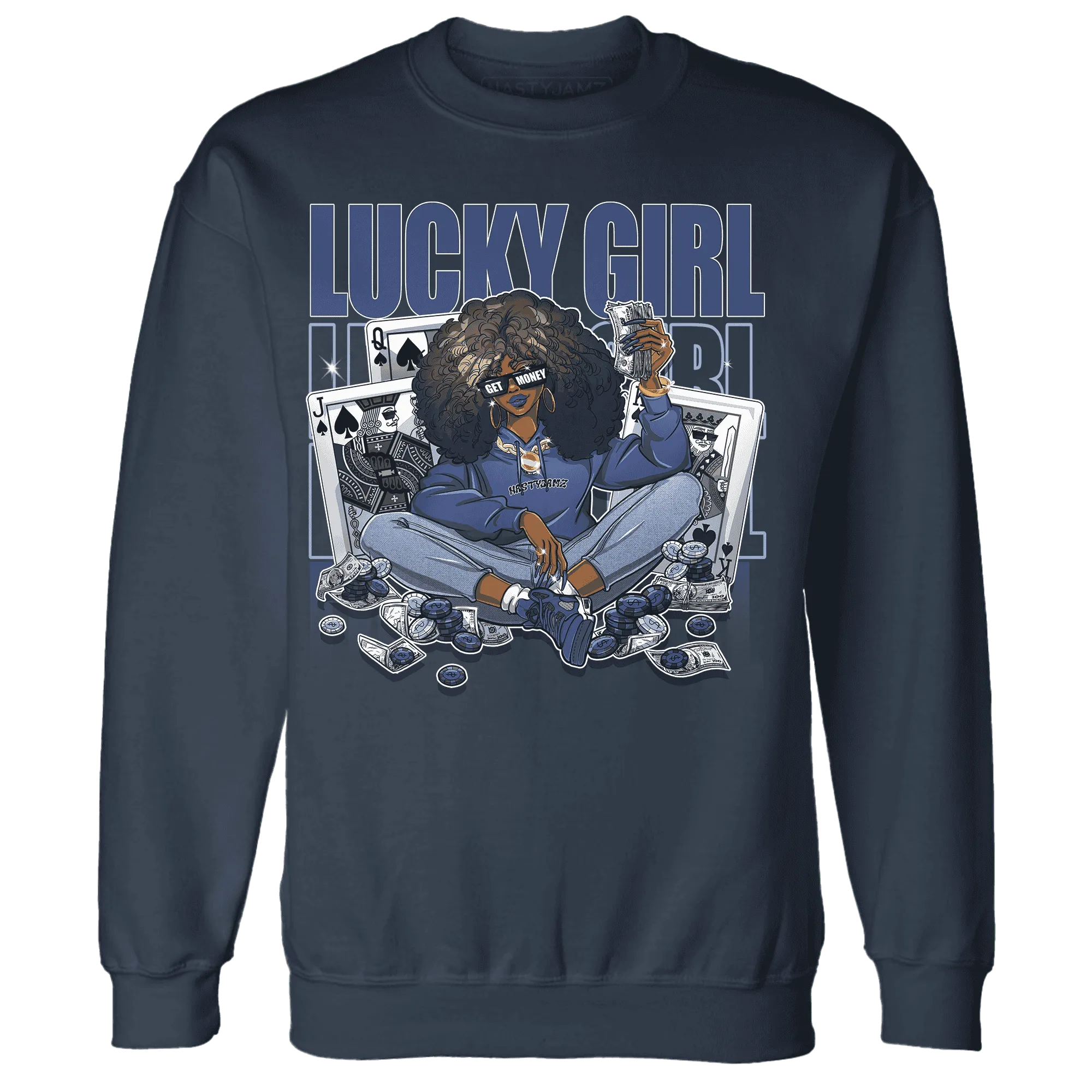 NastyJamz-Midnight-Navy-5s-Sweatshirt-Match-Lucky-Girl