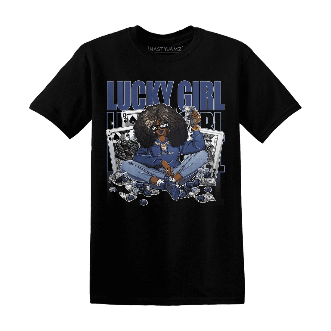 NastyJamz-Midnight-Navy-5s-T-Shirt-Match-Lucky-Girl