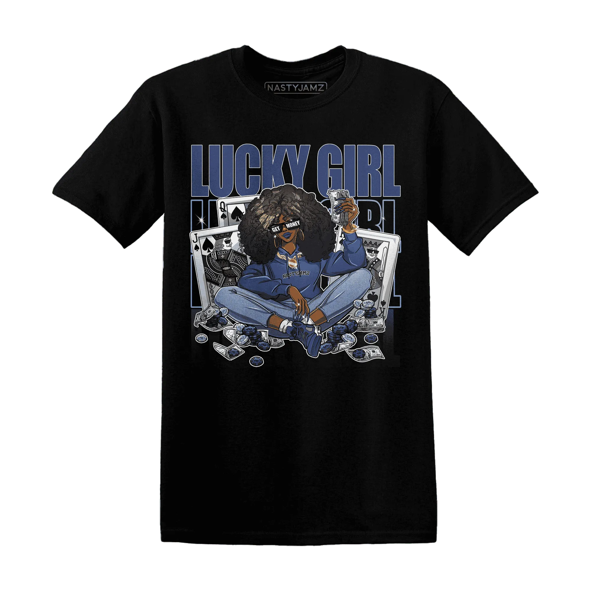 NastyJamz-Midnight-Navy-5s-T-Shirt-Match-Lucky-Girl