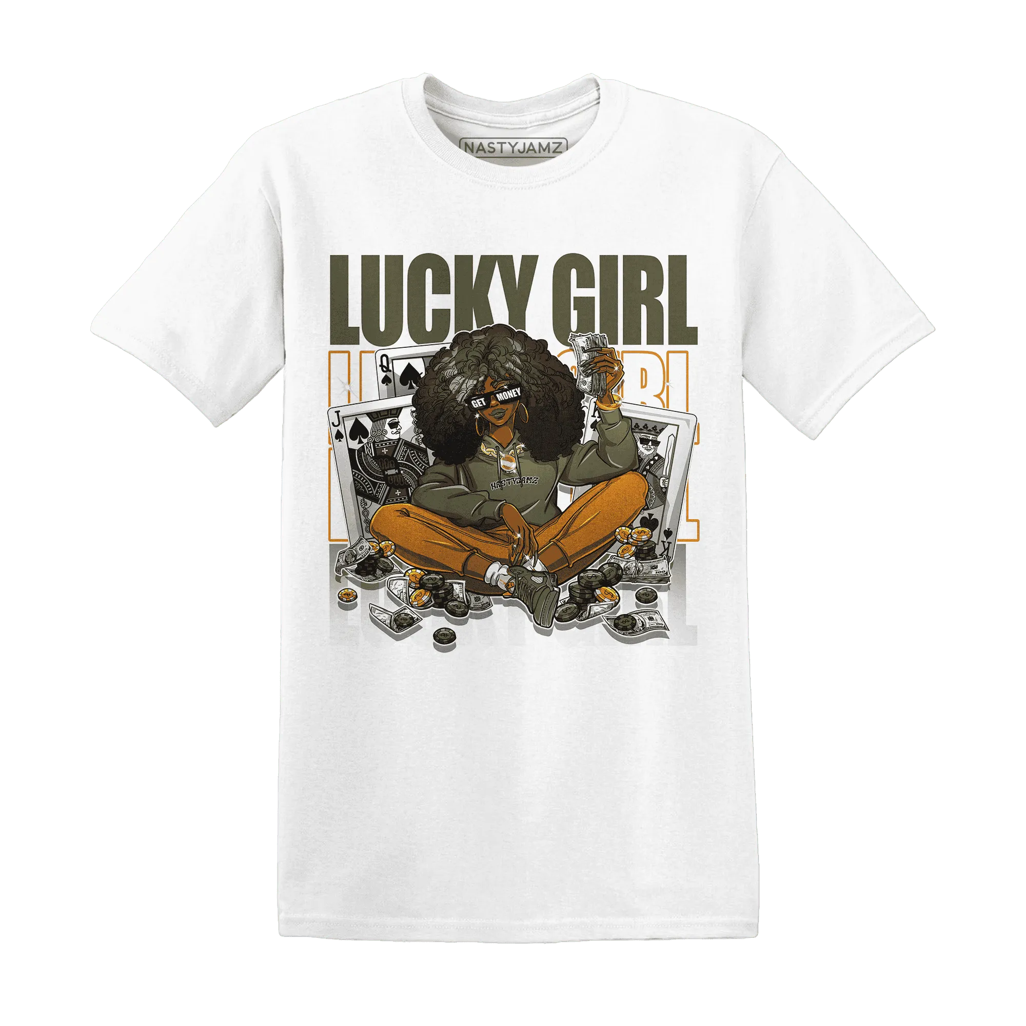 NastyJamz-Olive-5s-T-Shirt-Match-Lucky-Girl