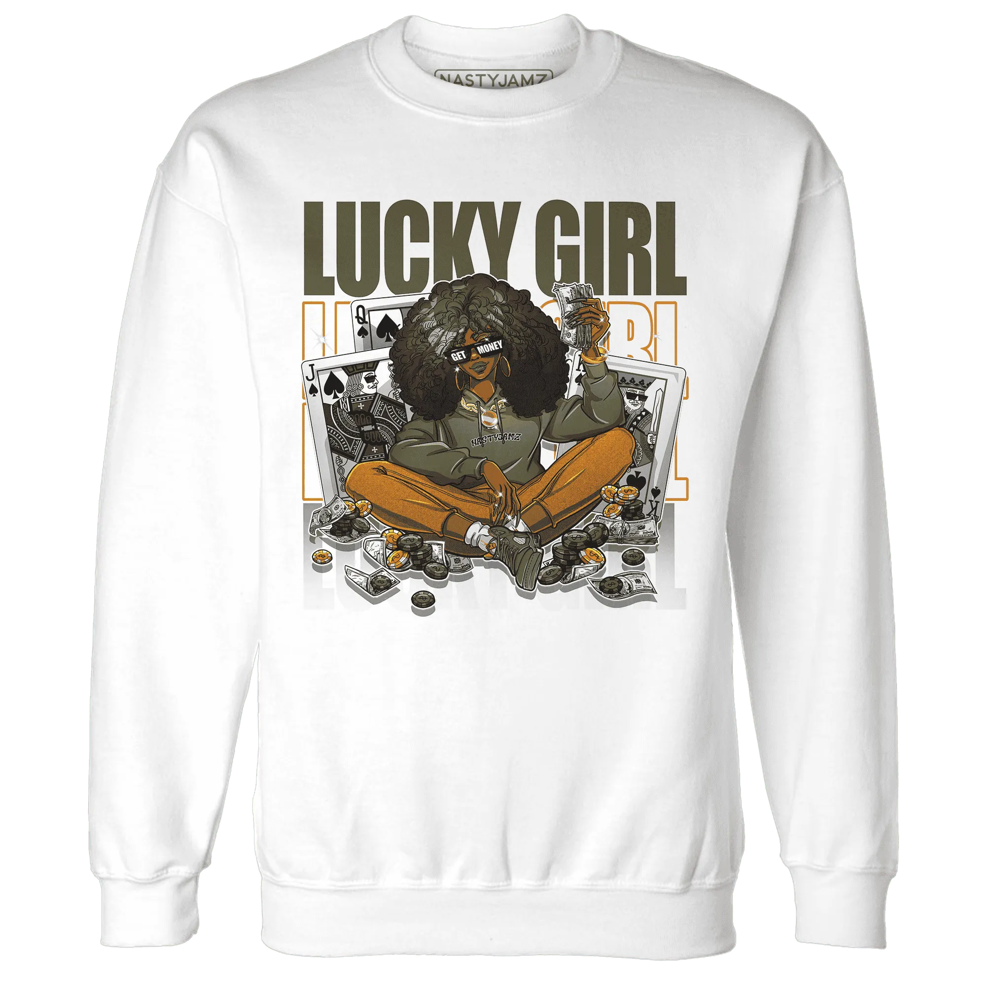 NastyJamz-Olive-5s-Sweatshirt-Match-Lucky-Girl