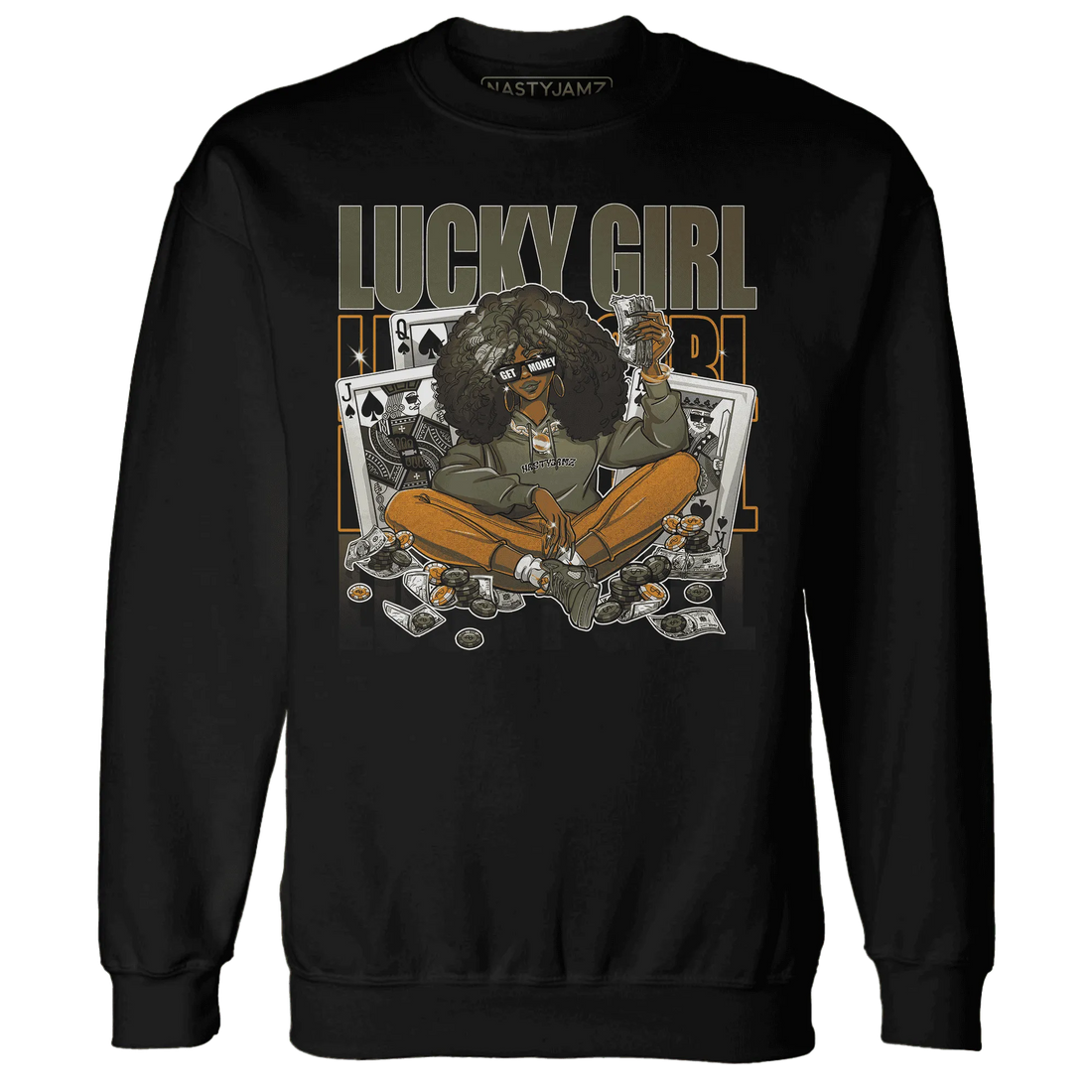 NastyJamz-Olive-5s-Sweatshirt-Match-Lucky-Girl