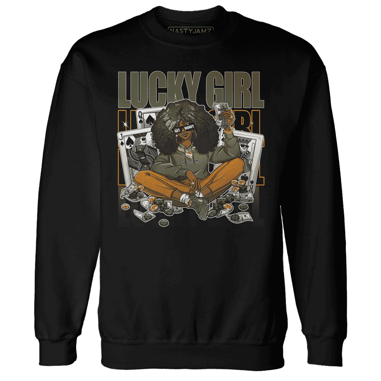 NastyJamz-Olive-5s-Sweatshirt-Match-Lucky-Girl