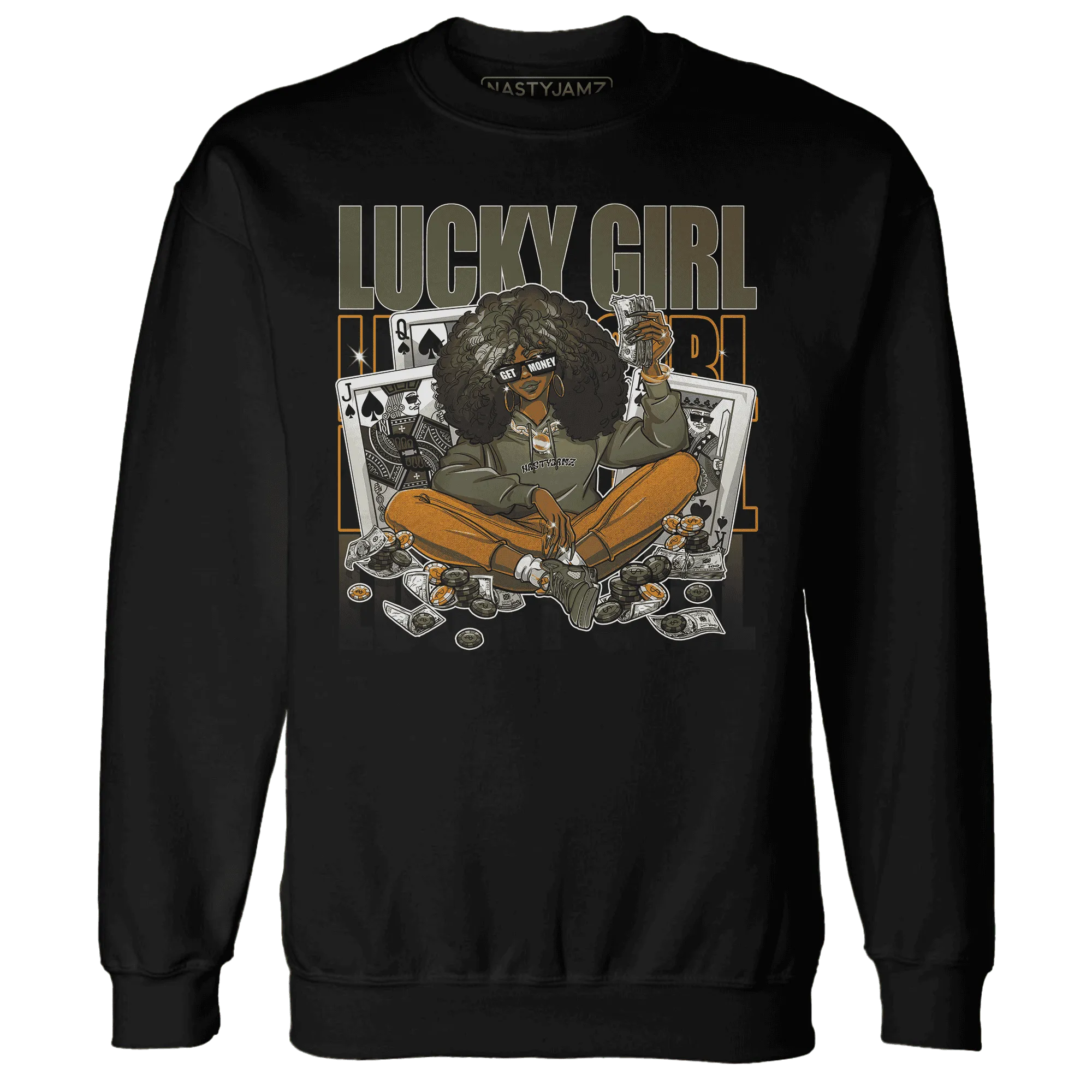 NastyJamz-Olive-5s-Sweatshirt-Match-Lucky-Girl