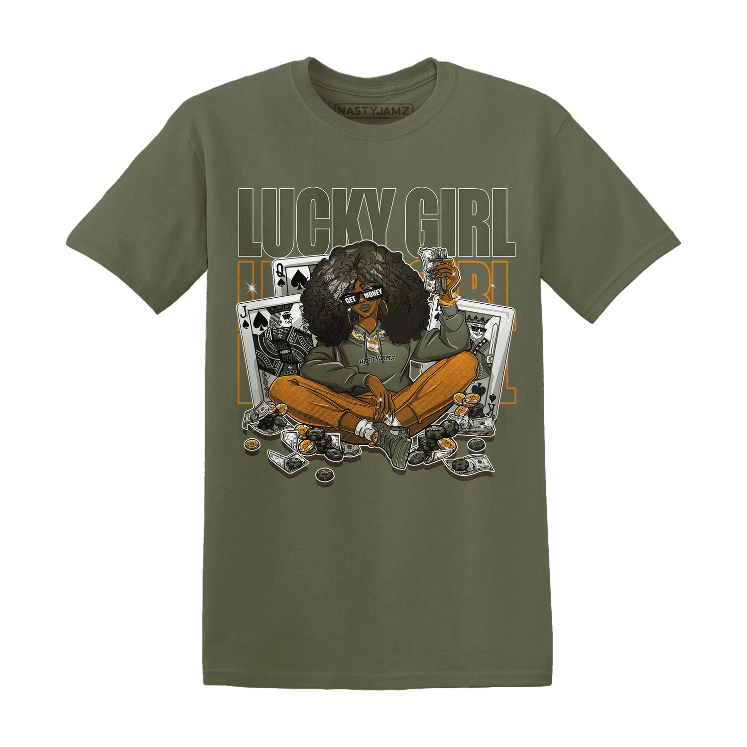 NastyJamz-Olive-5s-T-Shirt-Match-Lucky-Girl