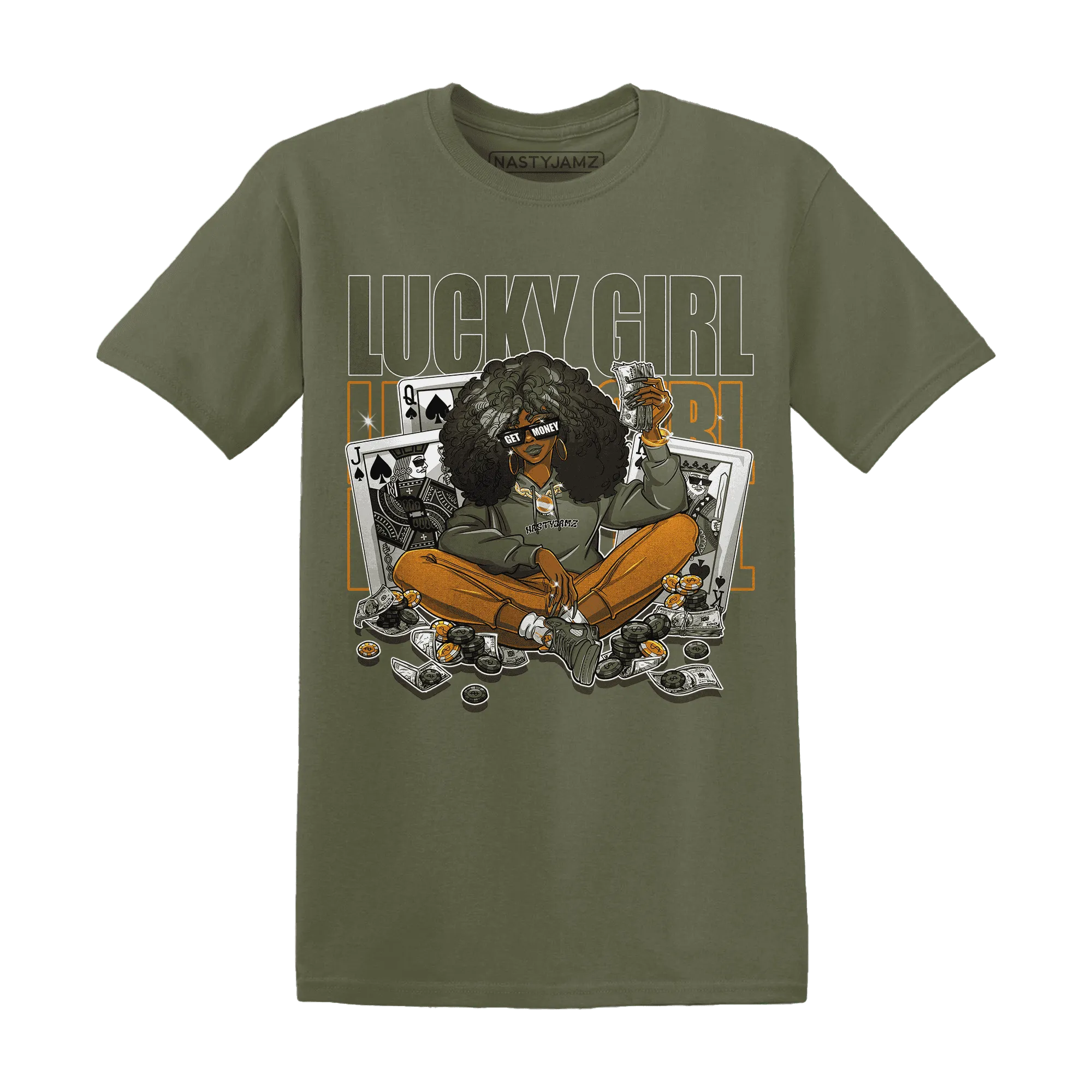 NastyJamz-Olive-5s-T-Shirt-Match-Lucky-Girl