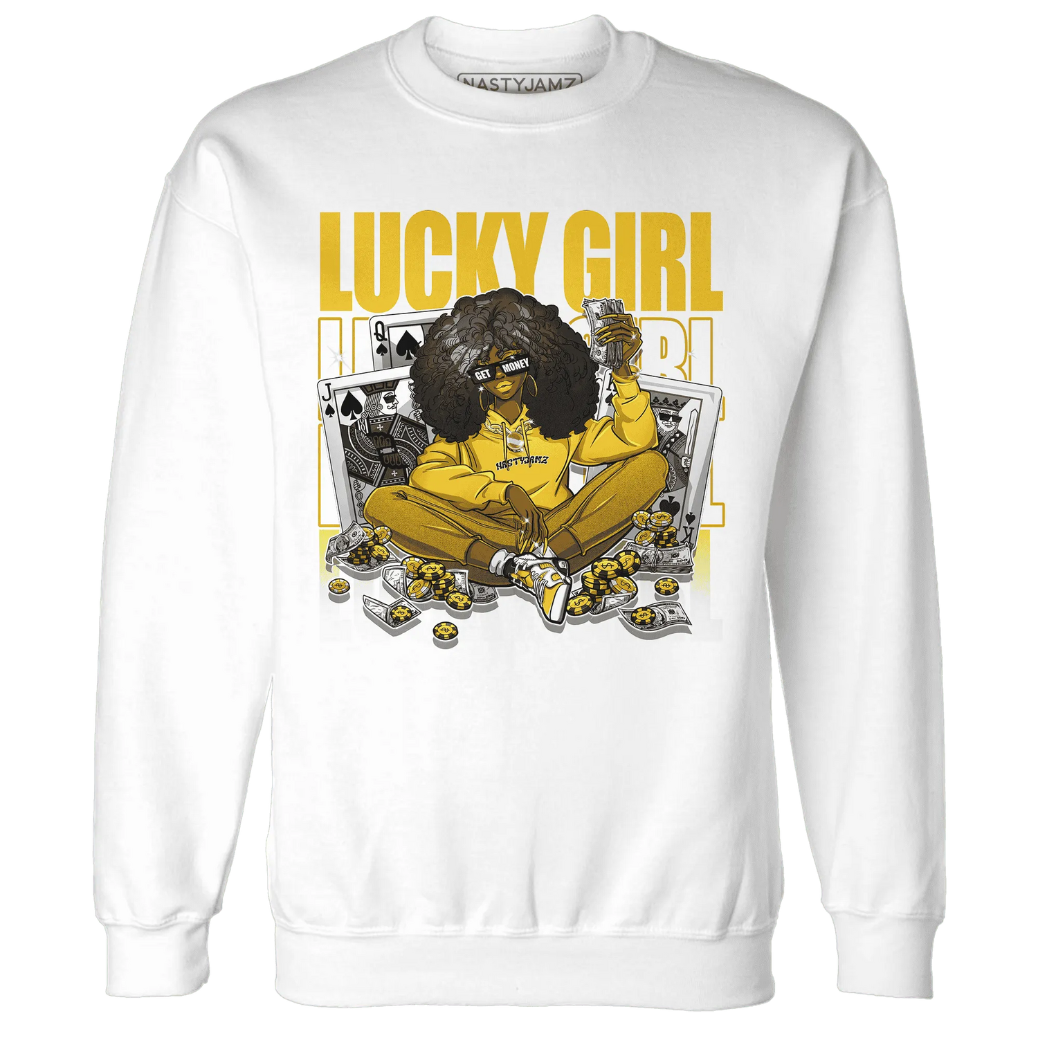 NastyJamz-Yellow-Ochre-6s-Sweatshirt-Match-Lucky-Girl