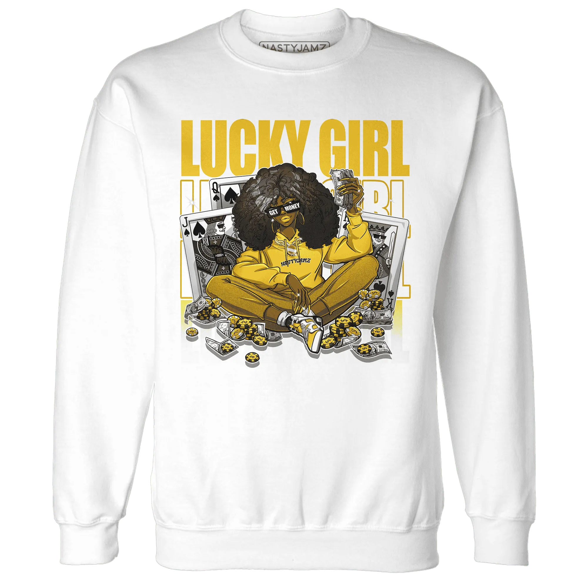 NastyJamz-Yellow-Ochre-6s-Sweatshirt-Match-Lucky-Girl