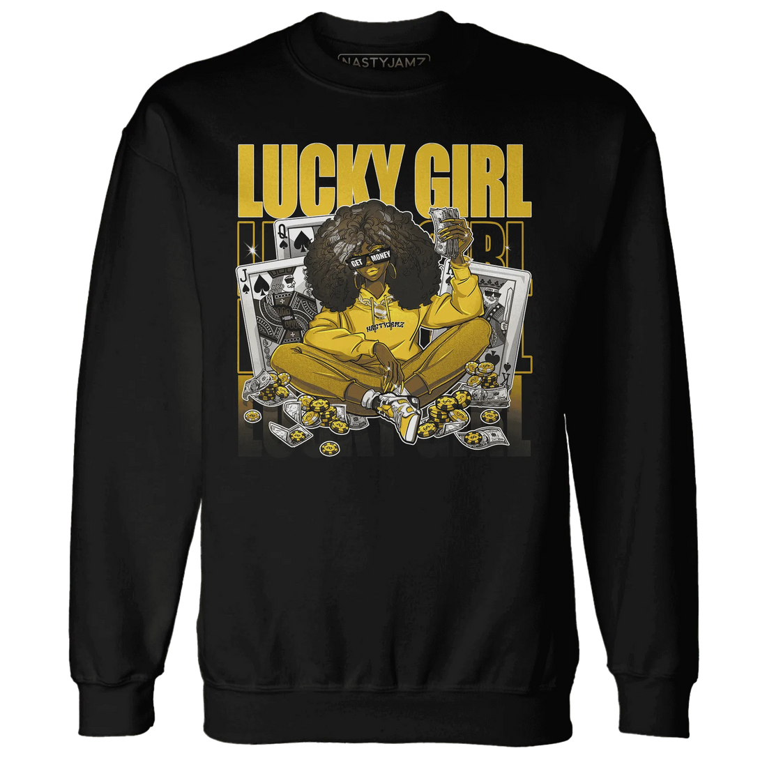 NastyJamz-Yellow-Ochre-6s-Sweatshirt-Match-Lucky-Girl