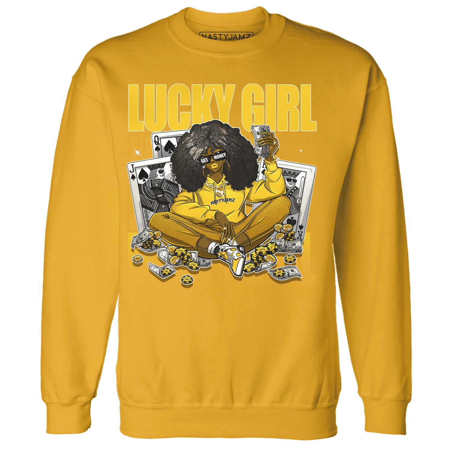 NastyJamz-Yellow-Ochre-6s-Sweatshirt-Match-Lucky-Girl