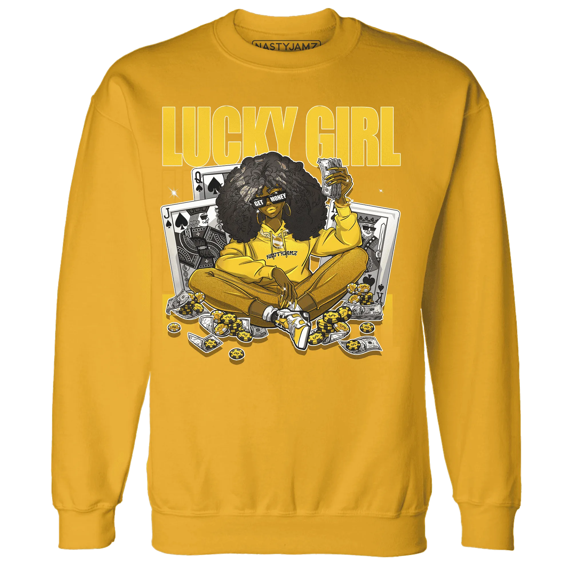 NastyJamz-Yellow-Ochre-6s-Sweatshirt-Match-Lucky-Girl