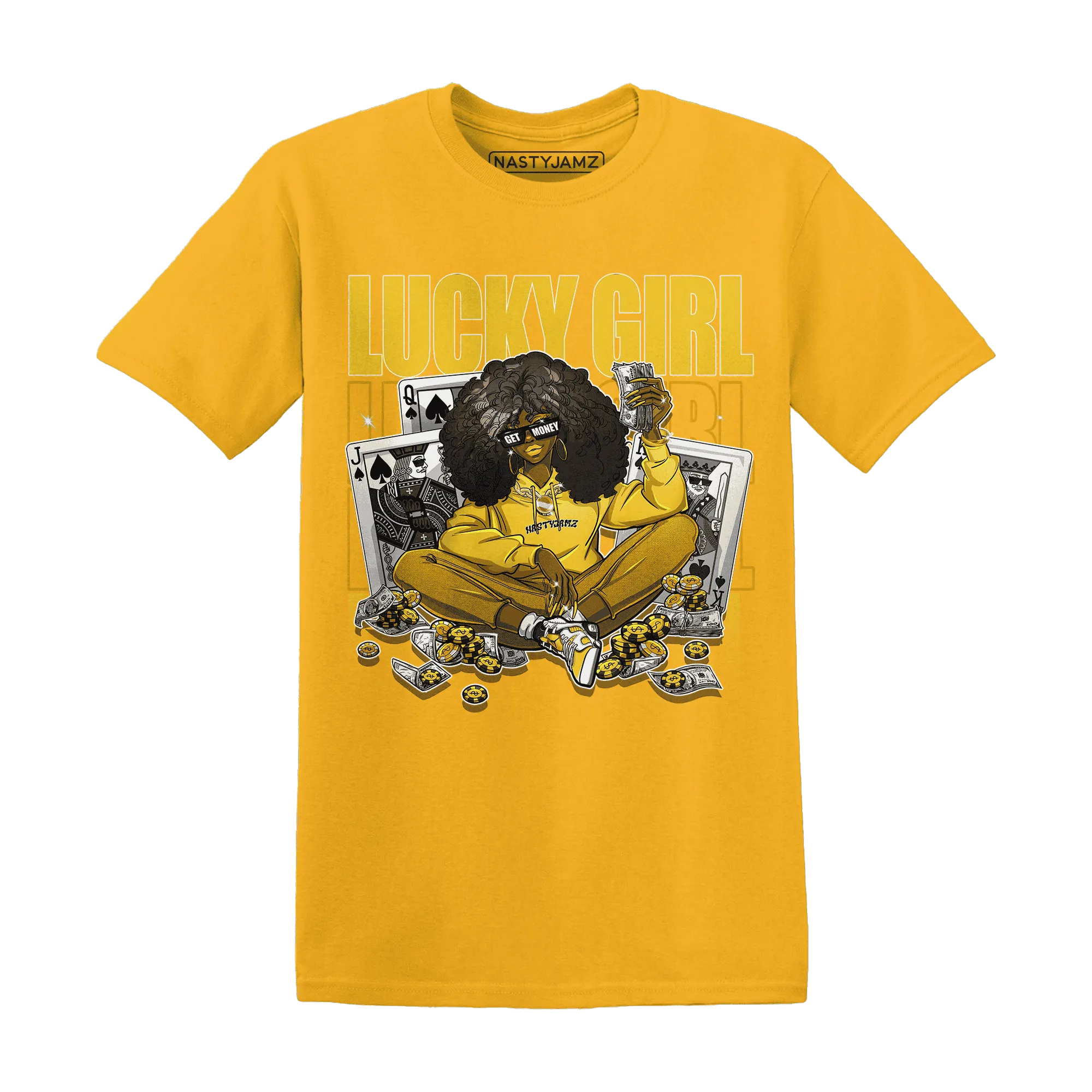 NastyJamz-Yellow-Ochre-6s-T-Shirt-Match-Lucky-Girl