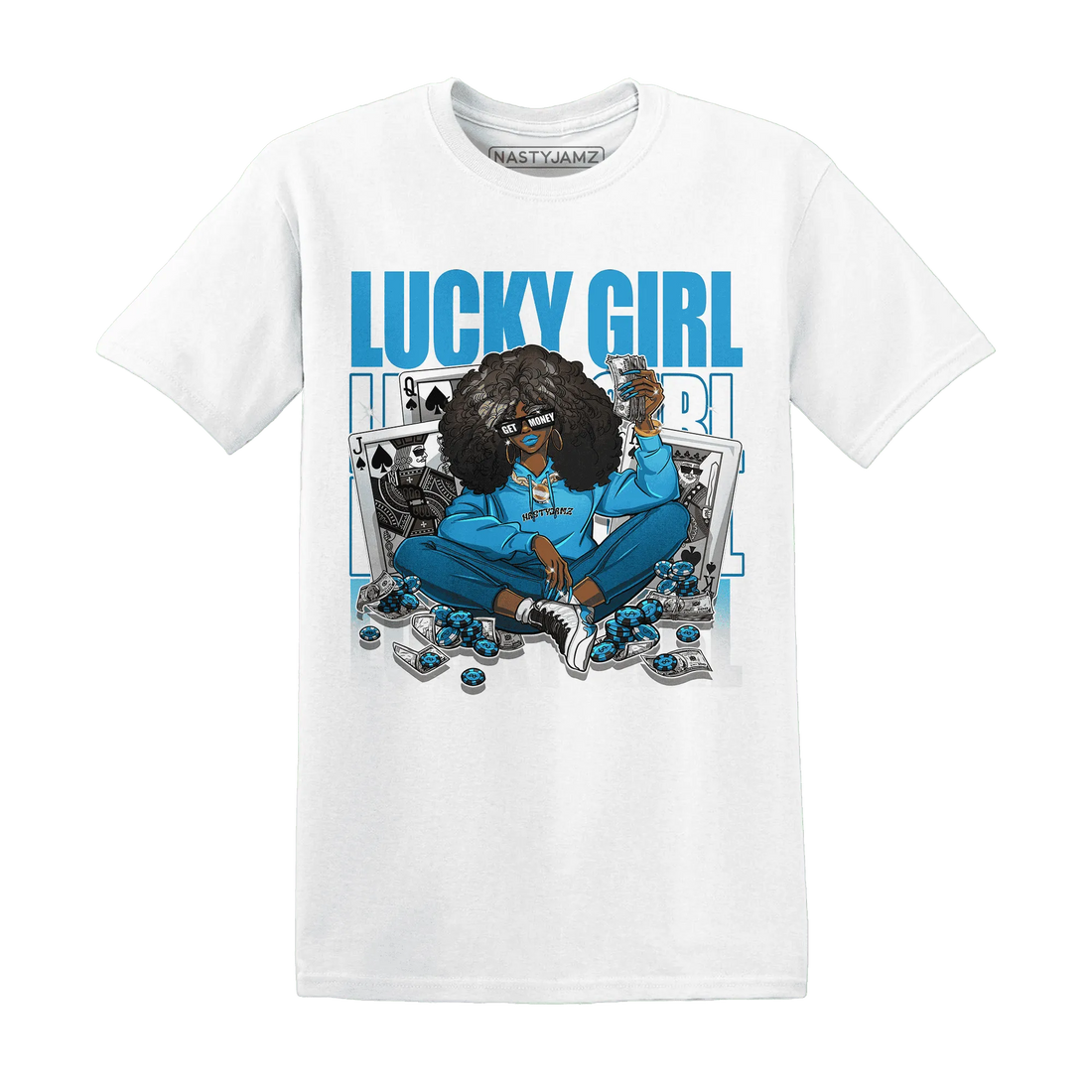 NastyJamz-Powder-Blue-9s-T-Shirt-Match-Lucky-Girl