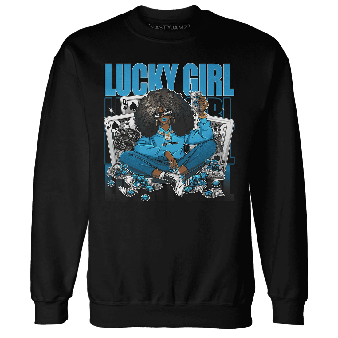 NastyJamz-Powder-Blue-9s-Sweatshirt-Match-Lucky-Girl