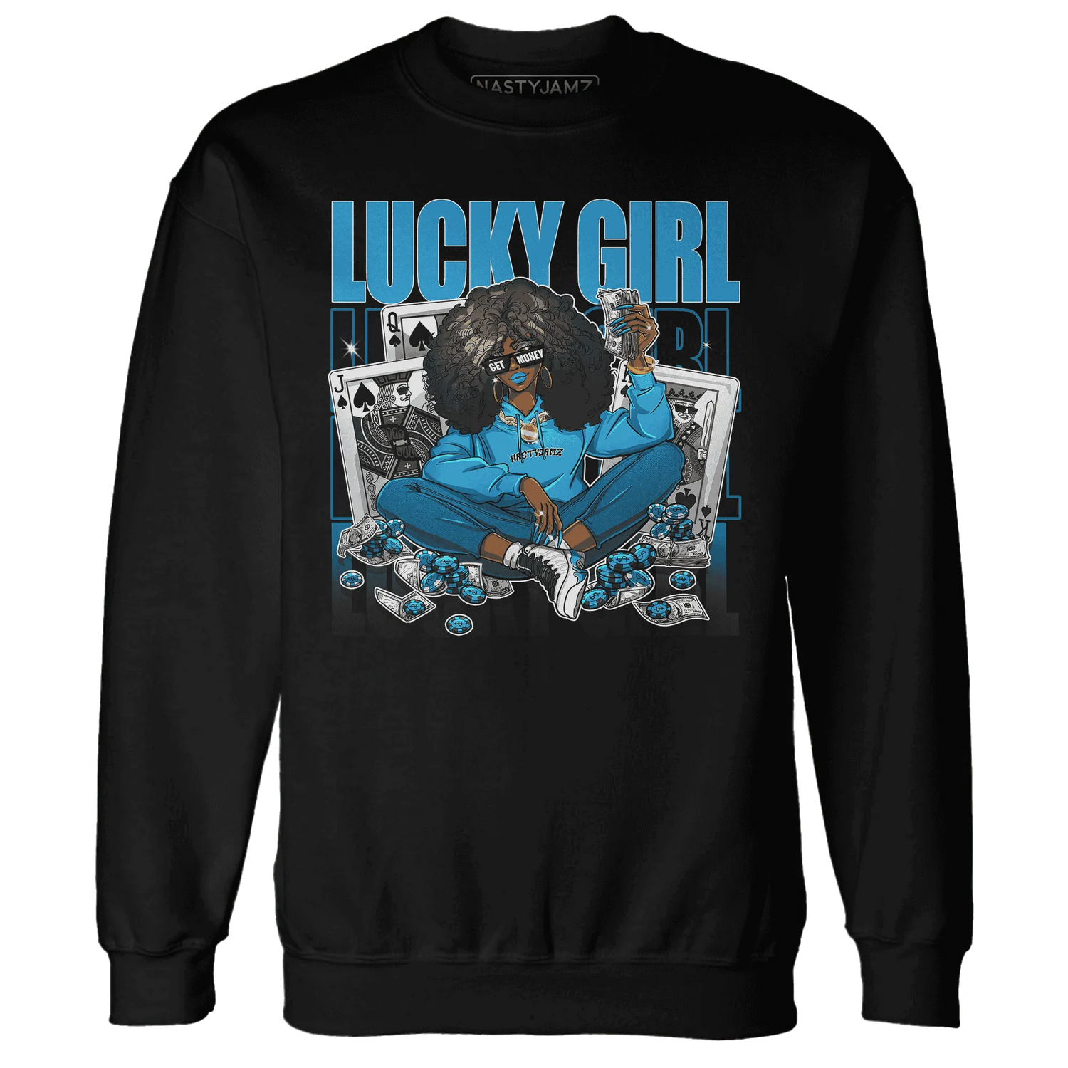 NastyJamz-Powder-Blue-9s-Sweatshirt-Match-Lucky-Girl