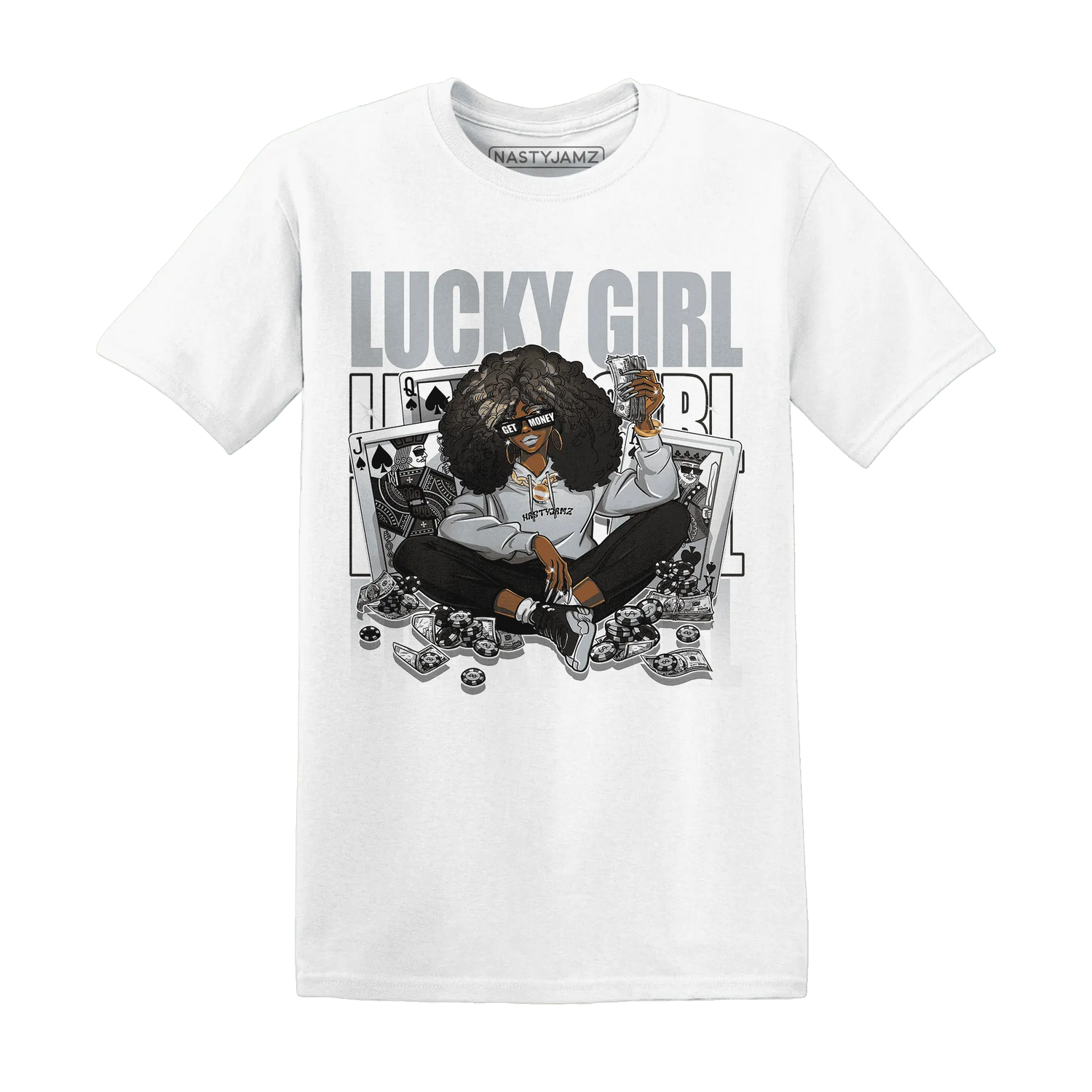 NastyJamz-Wolf-Grey-12s-T-Shirt-Match-Lucky-Girl-