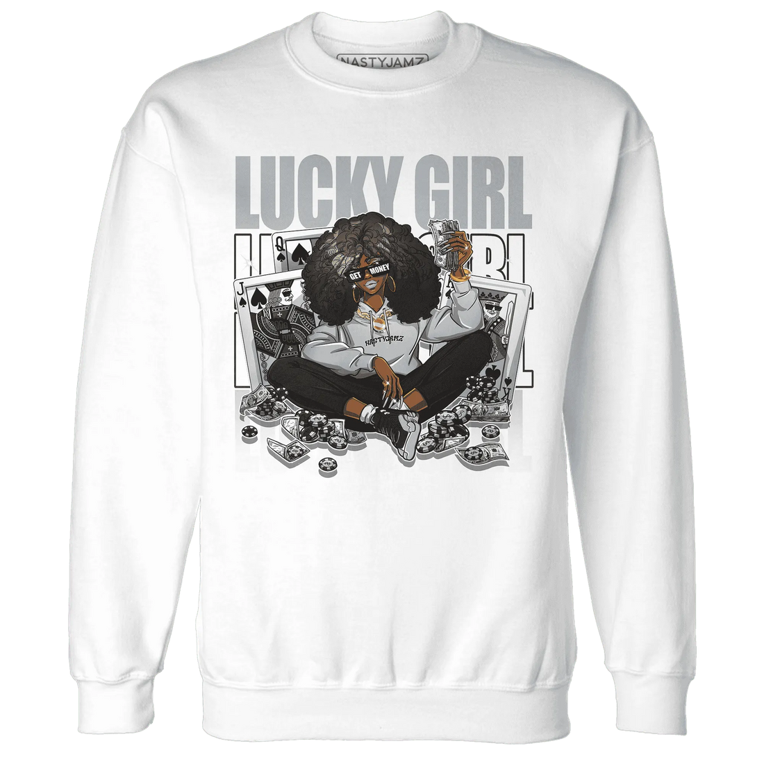 NastyJamz-Wolf-Grey-12s-Sweatshirt-Match-Lucky-Girl-