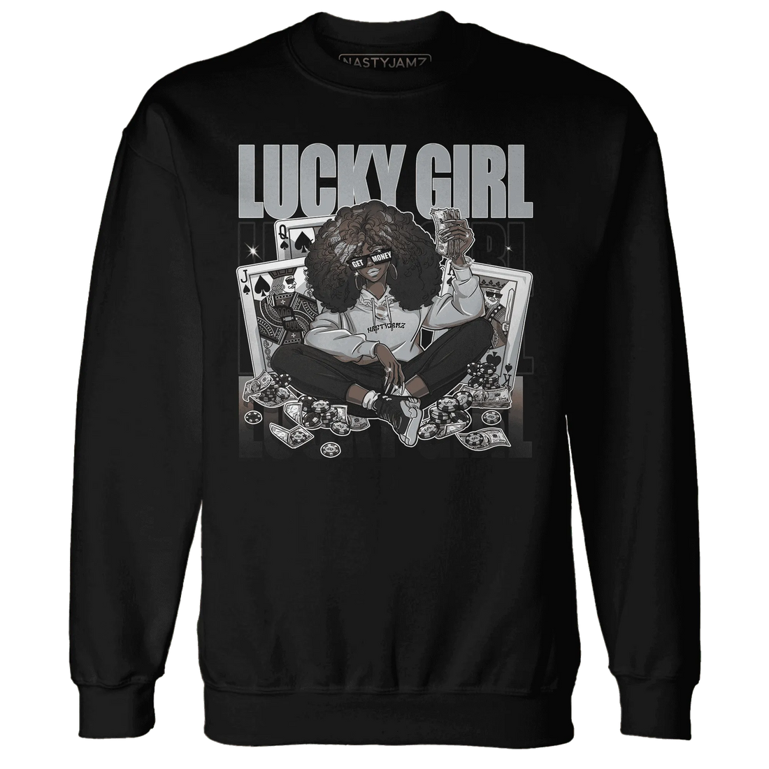 NastyJamz-Wolf-Grey-12s-Sweatshirt-Match-Lucky-Girl-