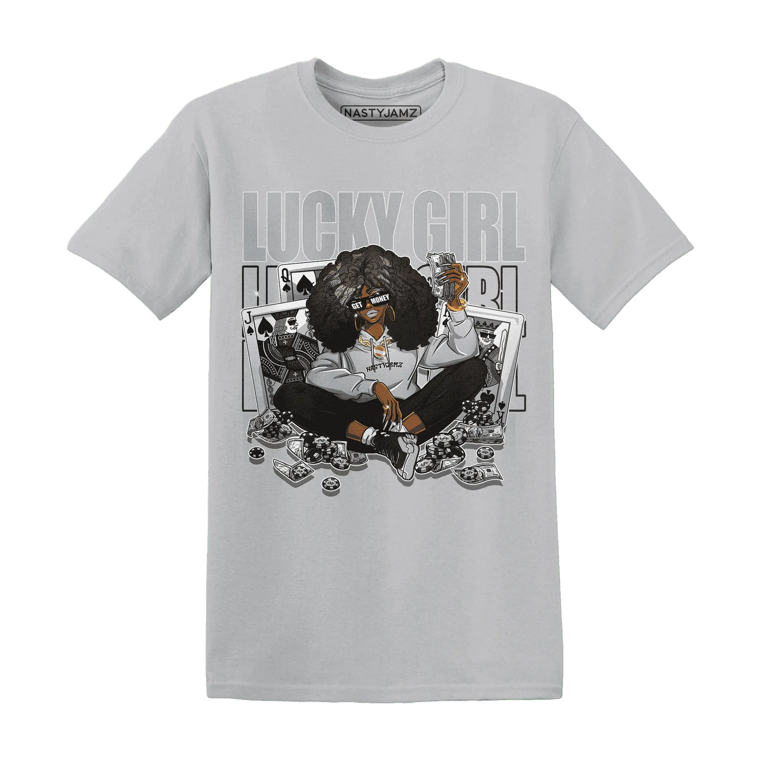 NastyJamz-Wolf-Grey-12s-T-Shirt-Match-Lucky-Girl-