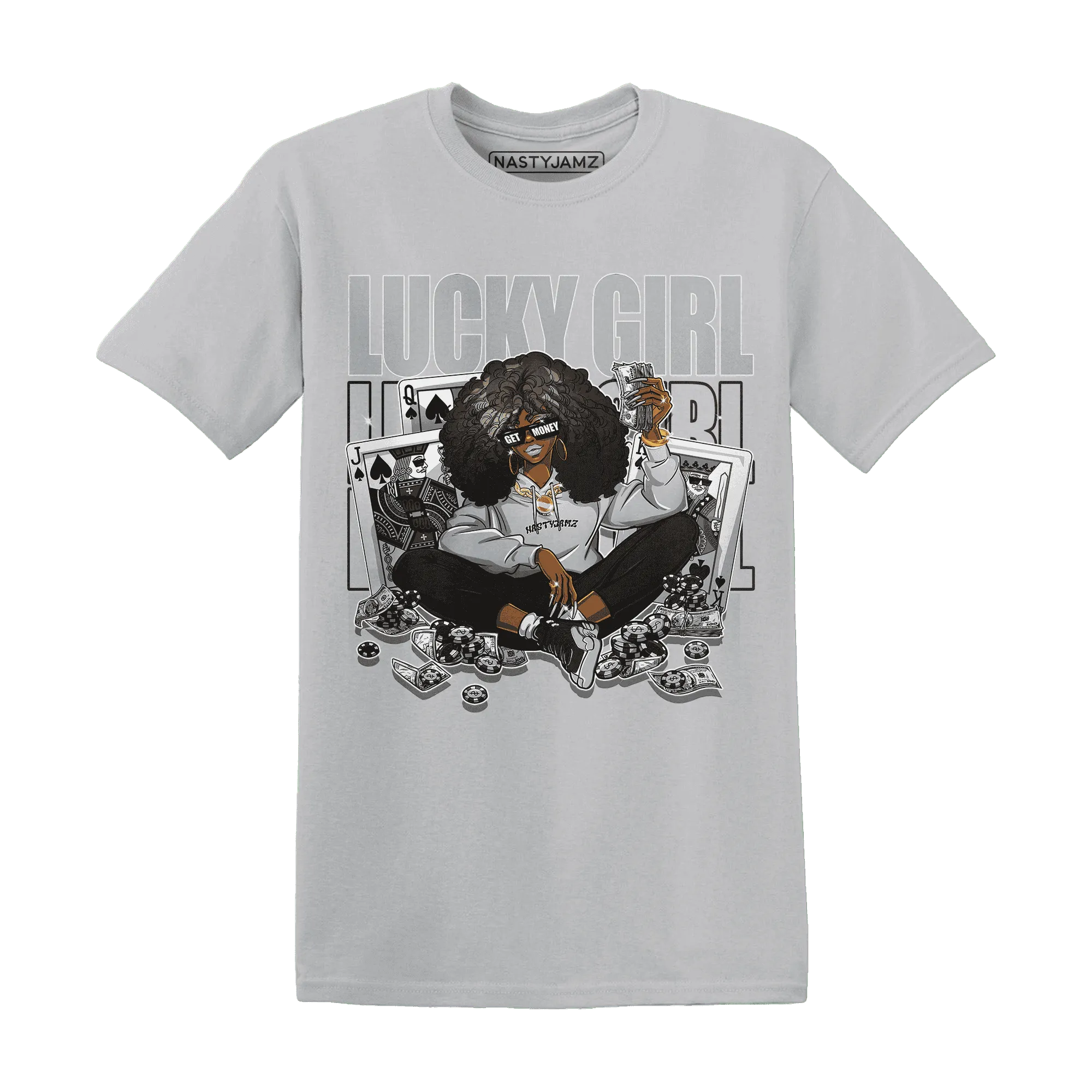 NastyJamz-Wolf-Grey-12s-T-Shirt-Match-Lucky-Girl-