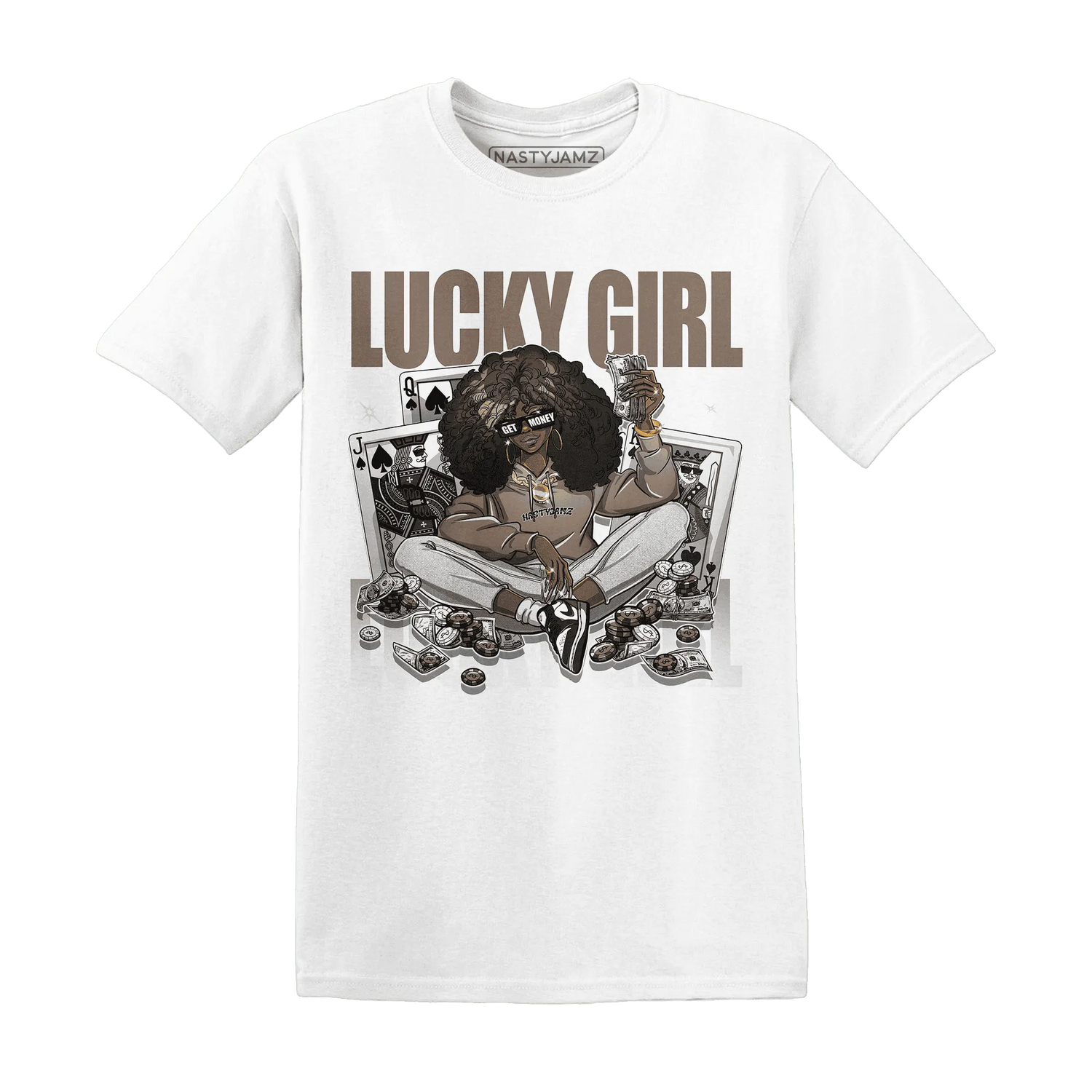 NastyJamz-Low-Mocha-1s-T-Shirt-Match-Lucky-Girl-