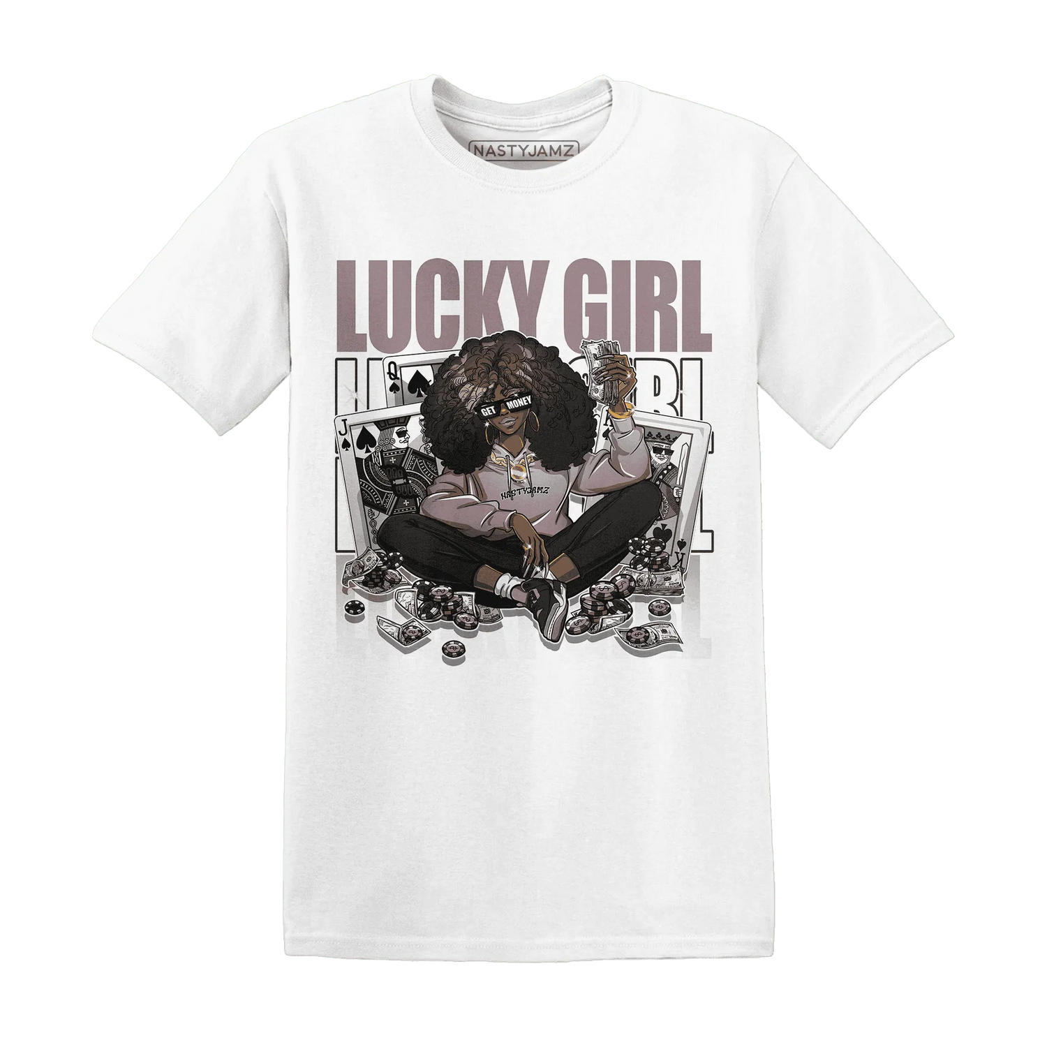 NastyJamz-Black-Violet-Ore-3s-T-Shirt-Match-Lucky-Girl-